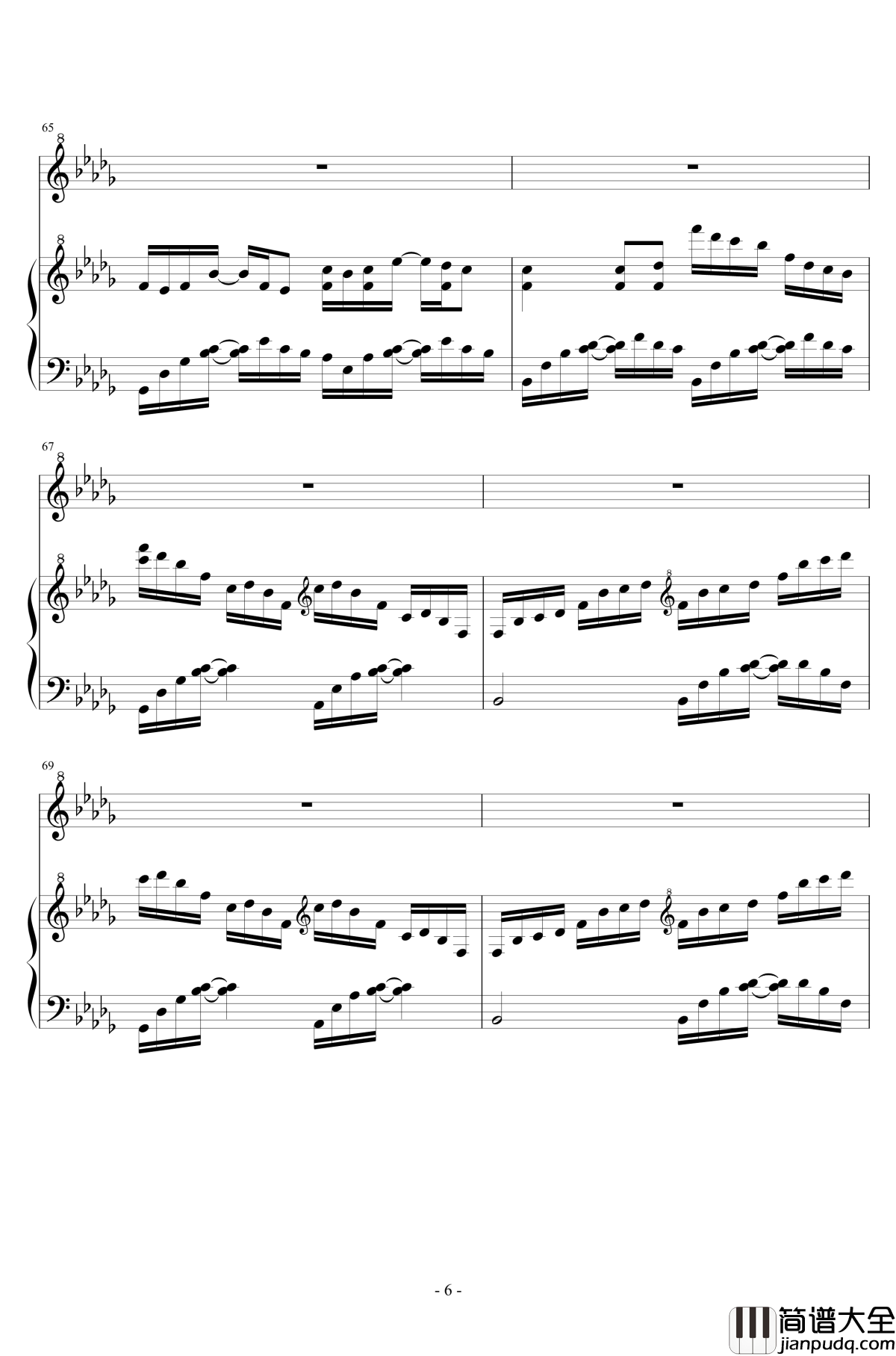 Luv_Letter钢琴谱_情书_完全版_DJ_Okawari