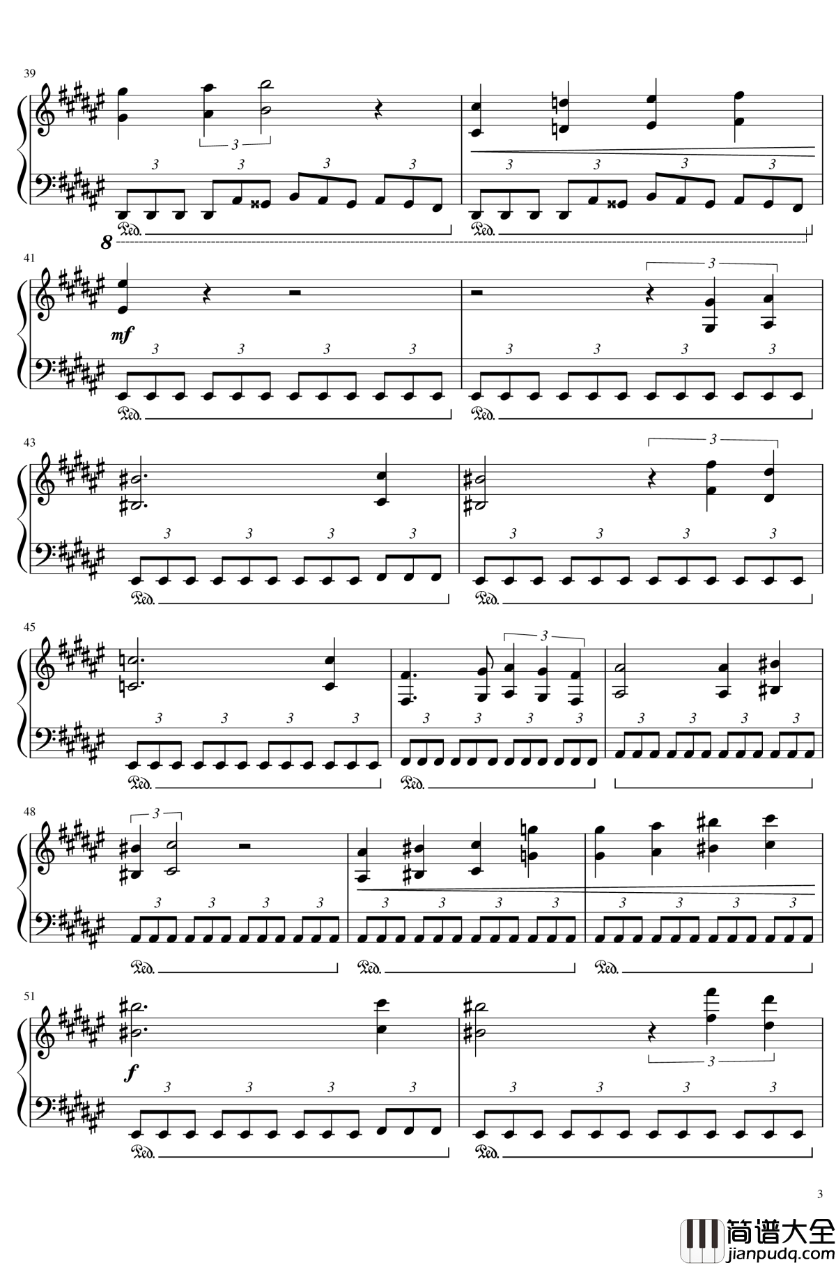 迷宫钢琴谱_跳舞的线