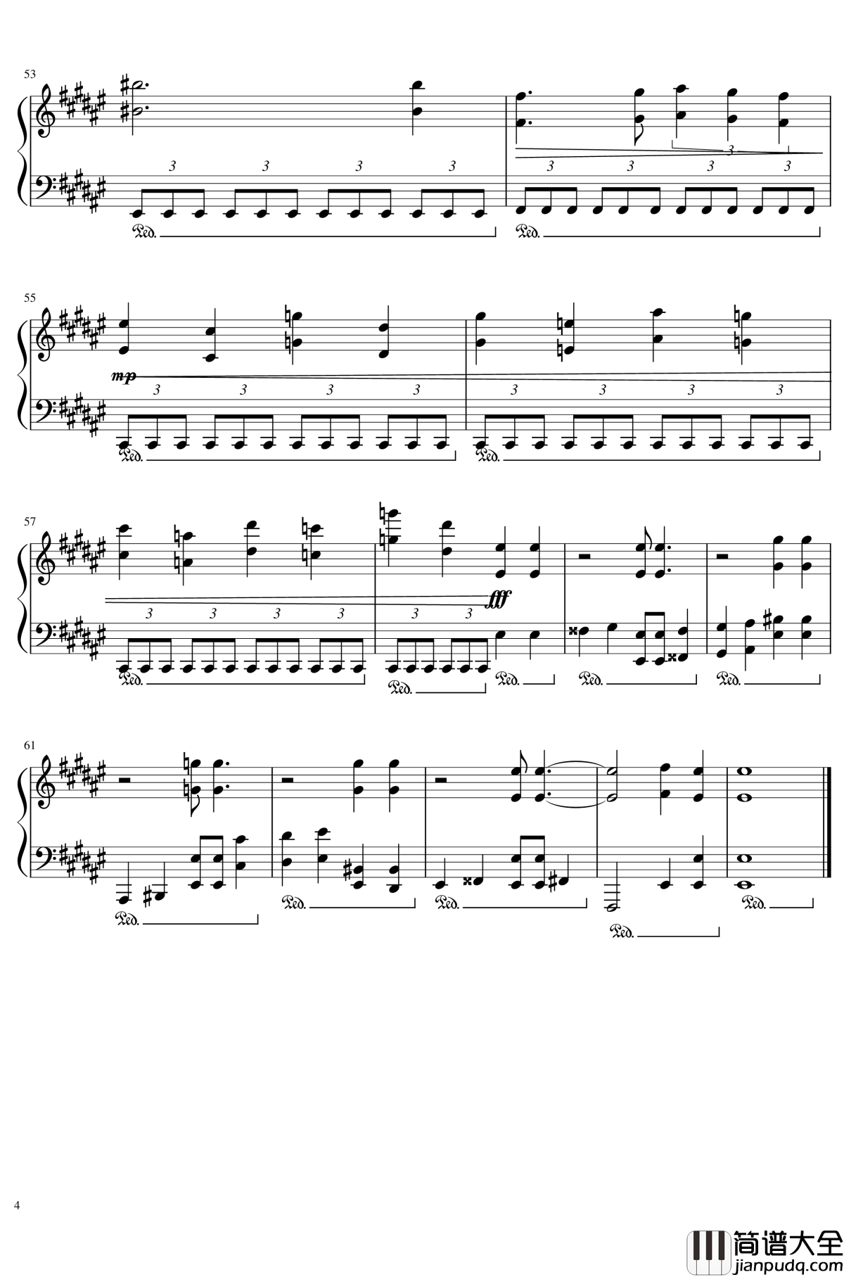 迷宫钢琴谱_跳舞的线