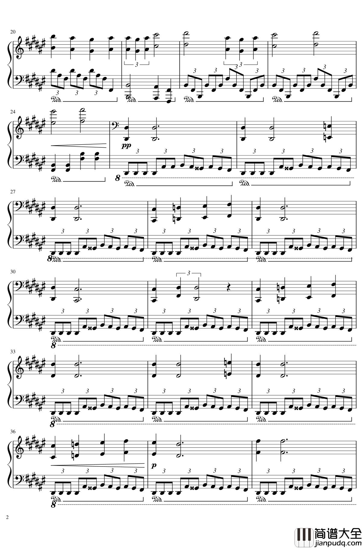 迷宫钢琴谱_跳舞的线