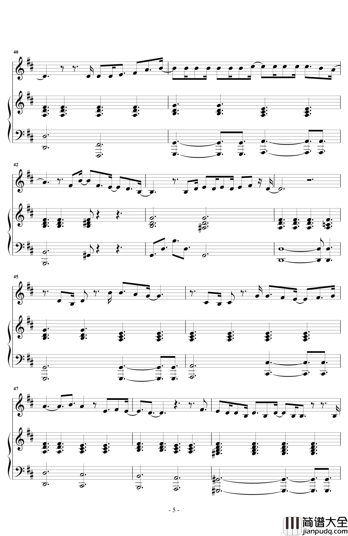 说散就散钢琴谱_华丽弹唱版_JC