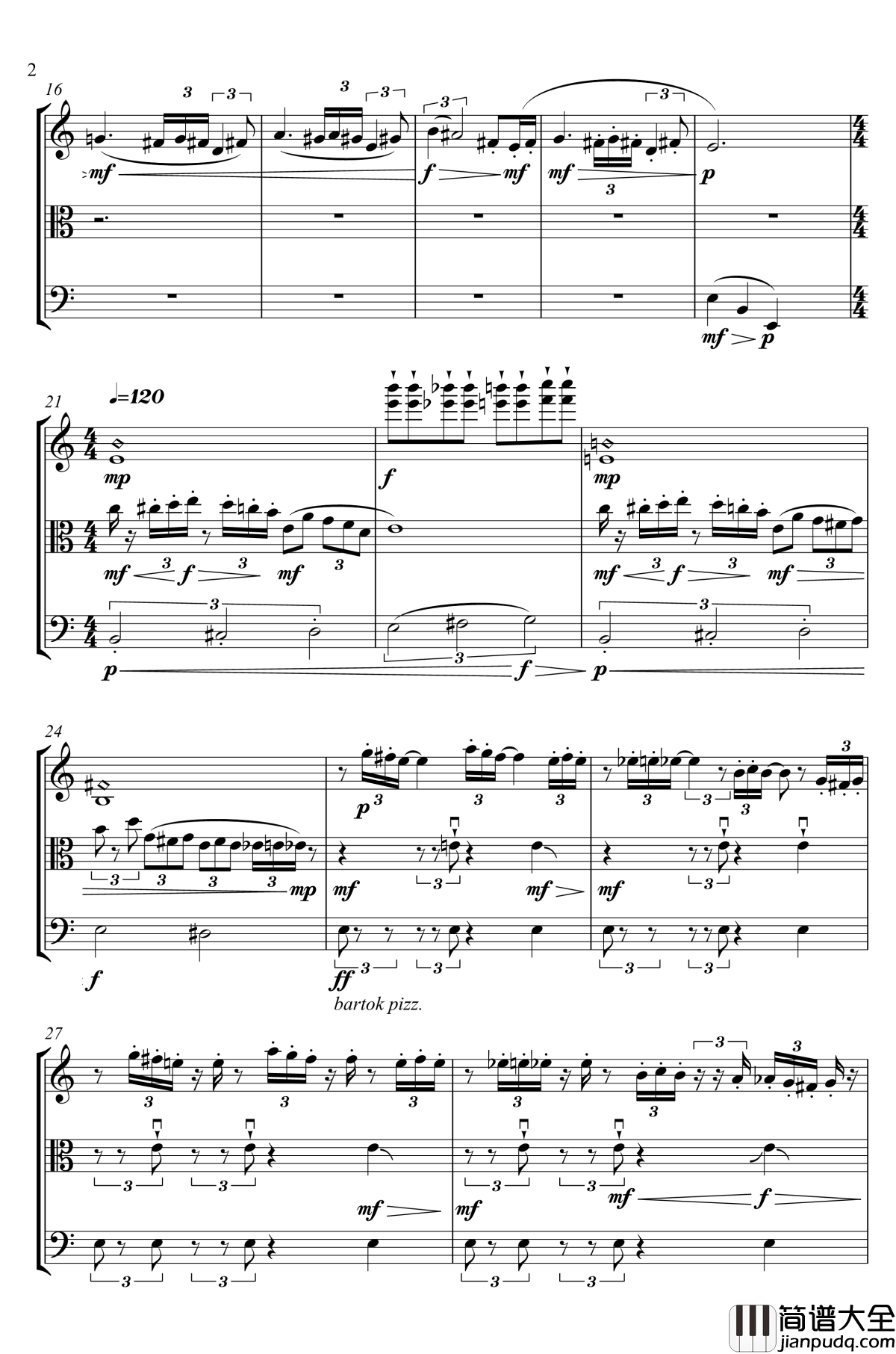 不可描述的剧情钢琴谱_弦乐三重奏_breadjuice