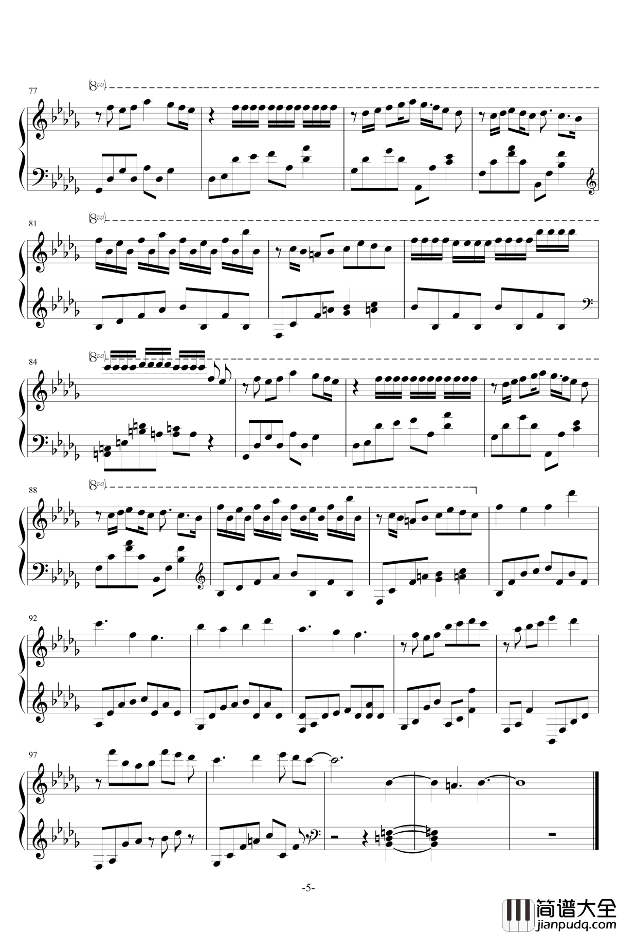 少女被渐渐遗忘钢琴谱_Sweet_Rain