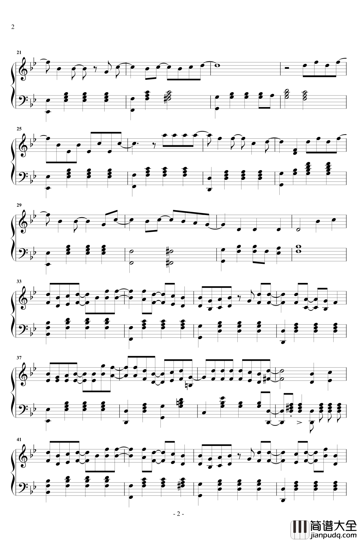 体面钢琴谱_华丽独奏版_于文文