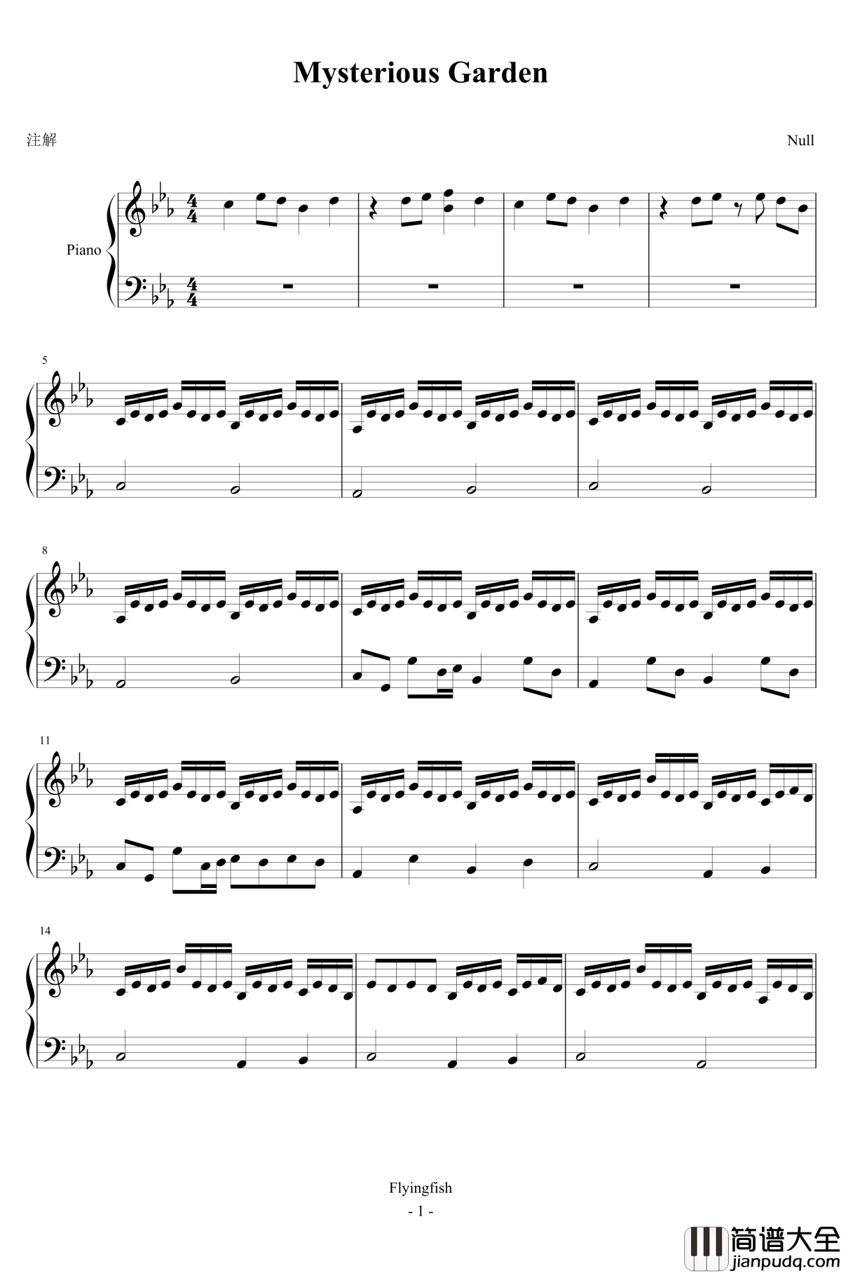 Mysterious_Garden钢琴谱_游戏