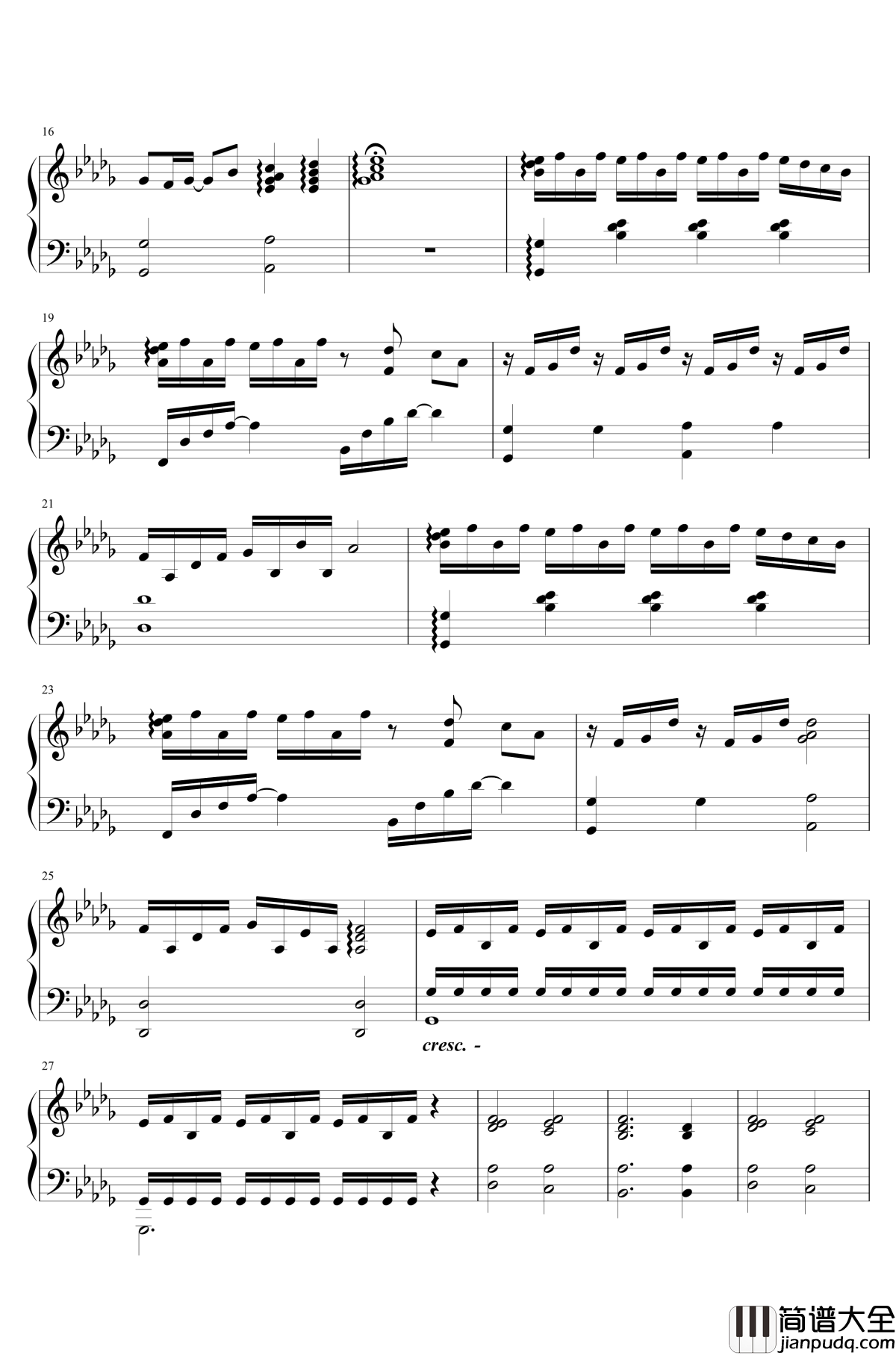 刚刚好钢琴谱_弹唱版_薛之谦