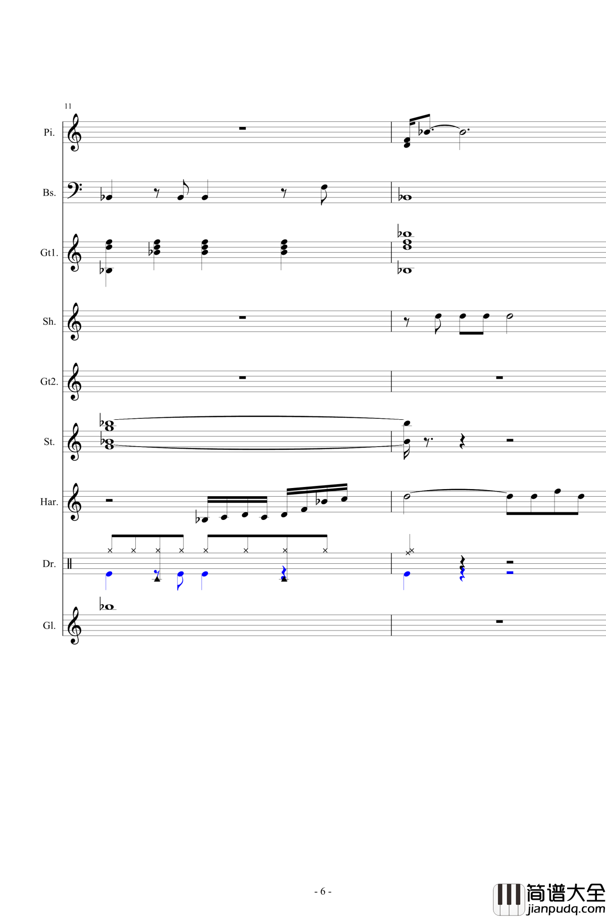 北国之春钢琴谱_总谱_邓丽君