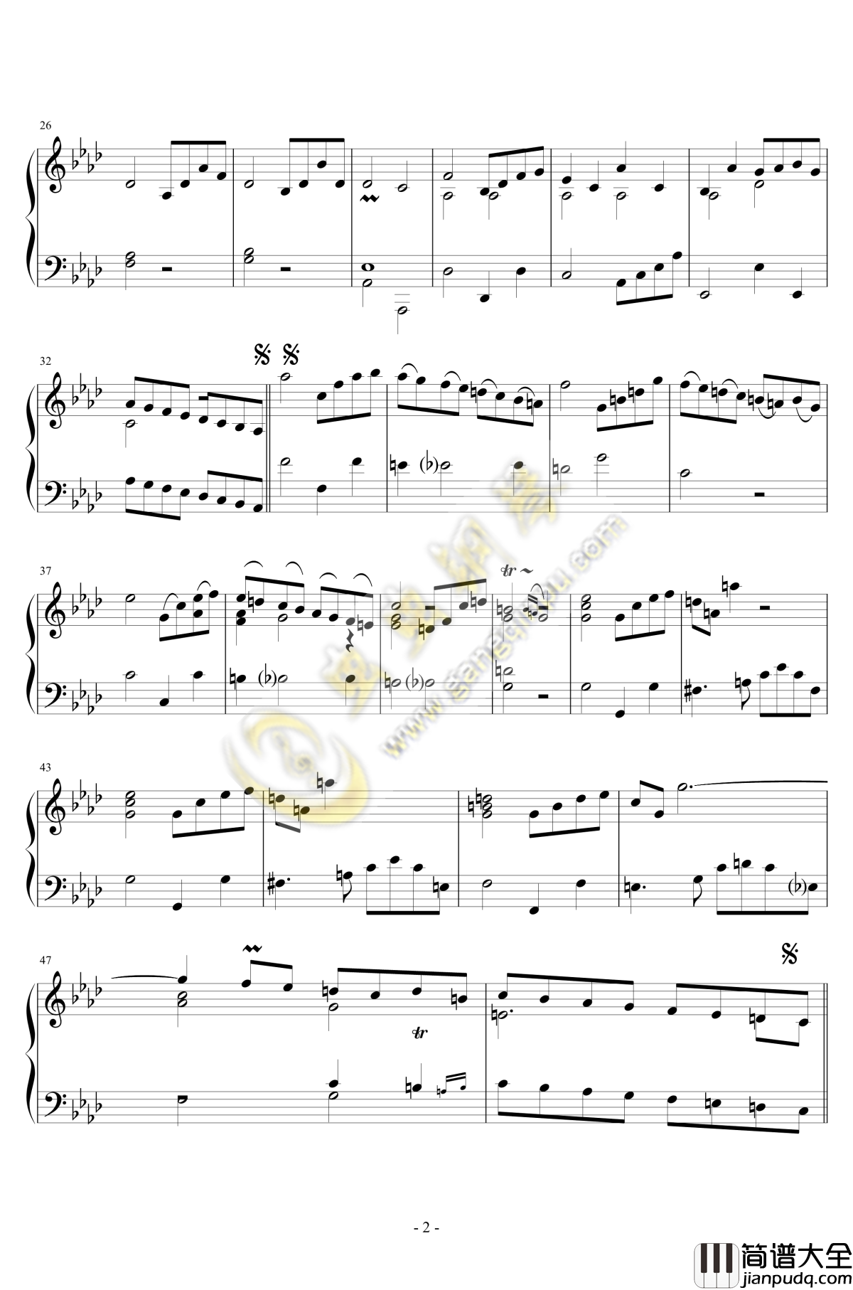 原始人歌调钢琴谱_选自戏剧配乐_殷勤的印第安人__克拉莫