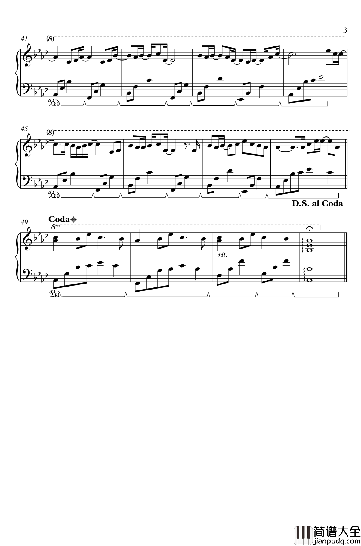 等你下课钢琴谱_钢琴版_周杰伦