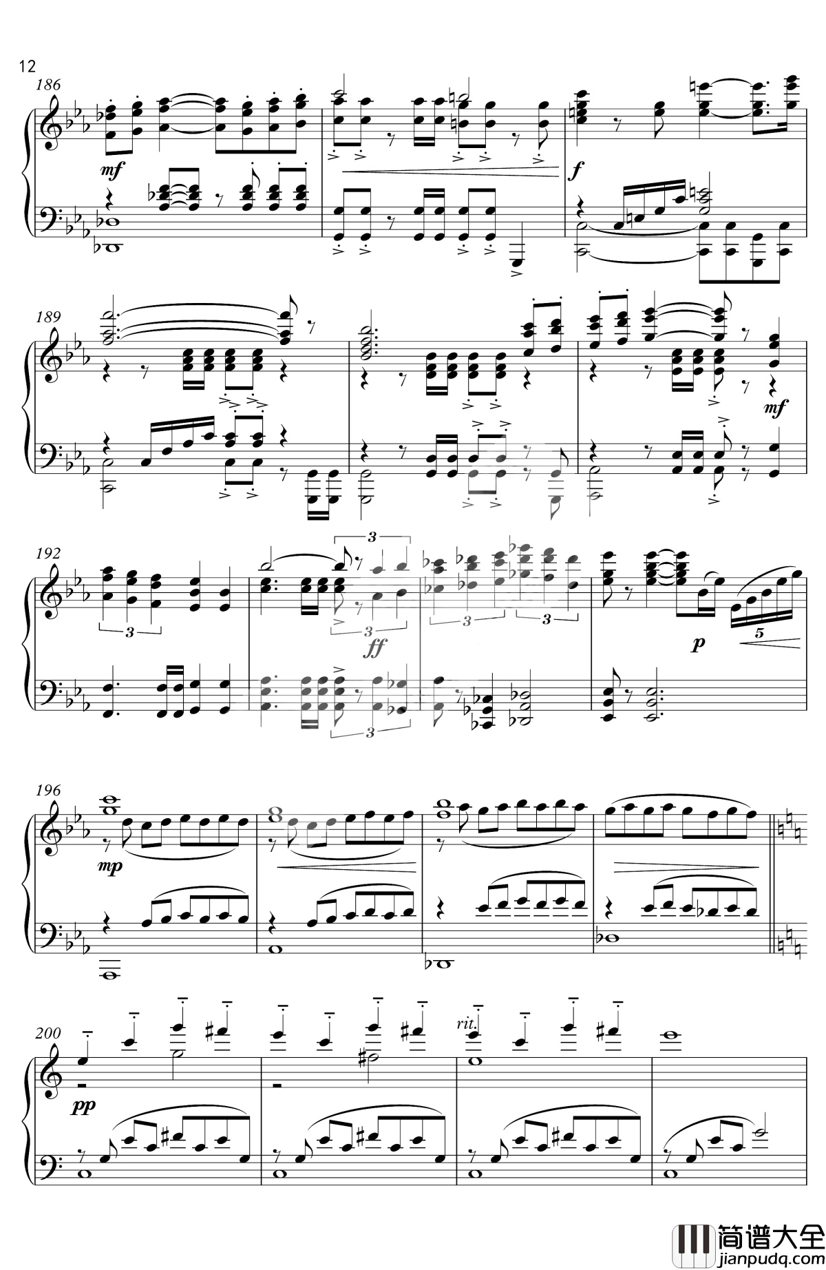 怪物猎人历代组曲钢琴谱