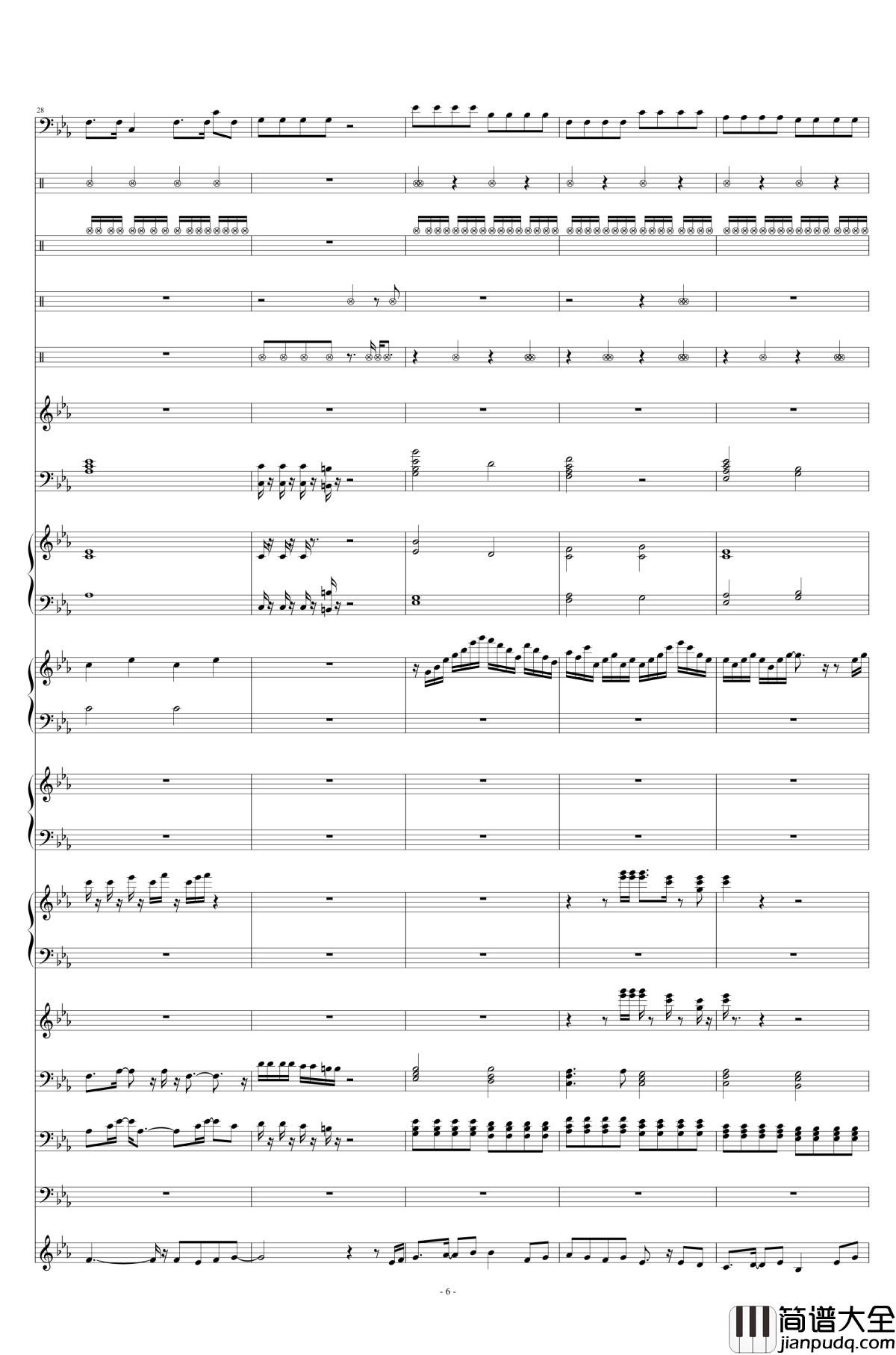 碧绿色的兔子钢琴谱_总谱_酒井法子