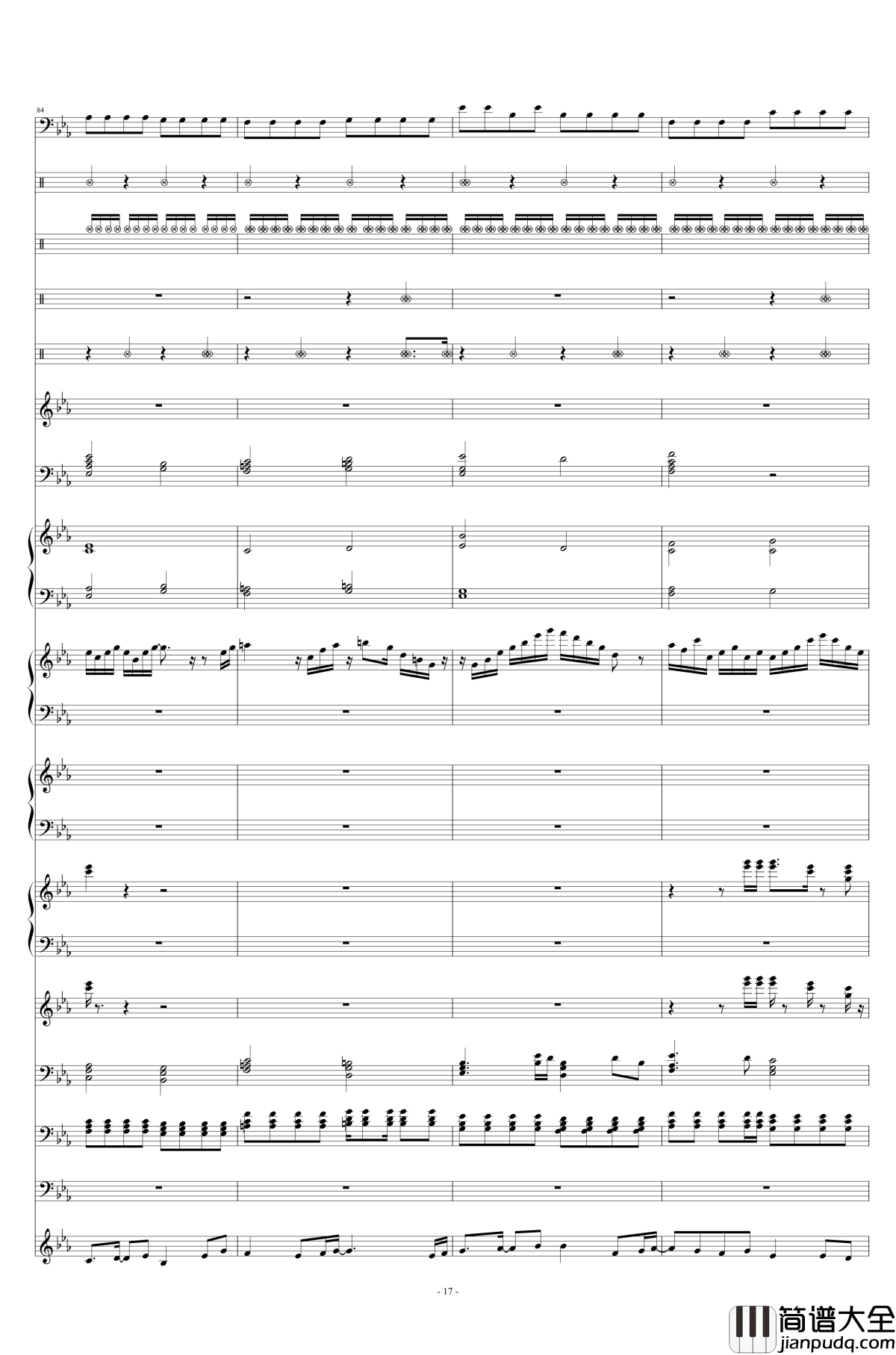 碧绿色的兔子钢琴谱_总谱_酒井法子