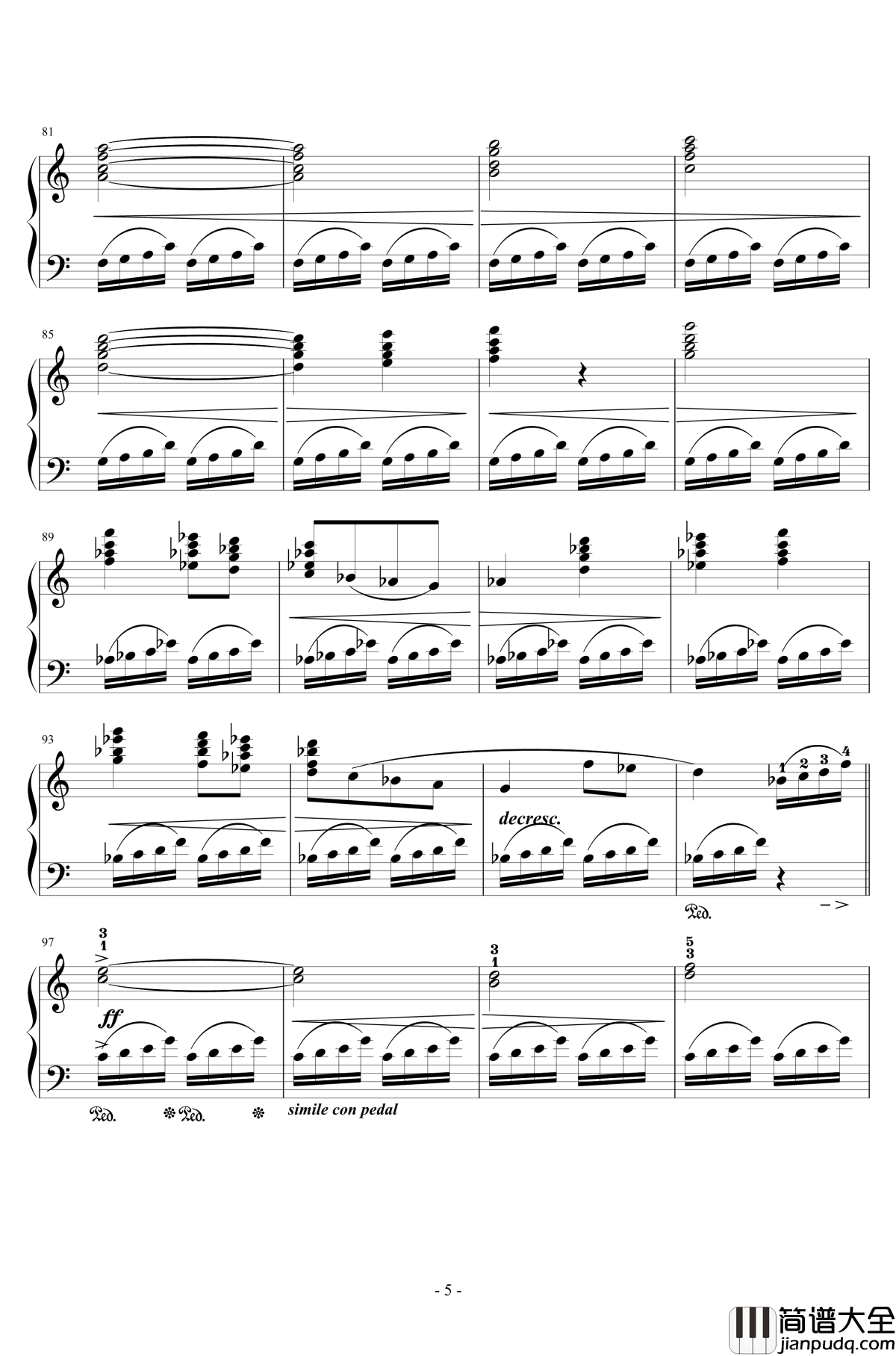 Prelude钢琴谱_最终幻想