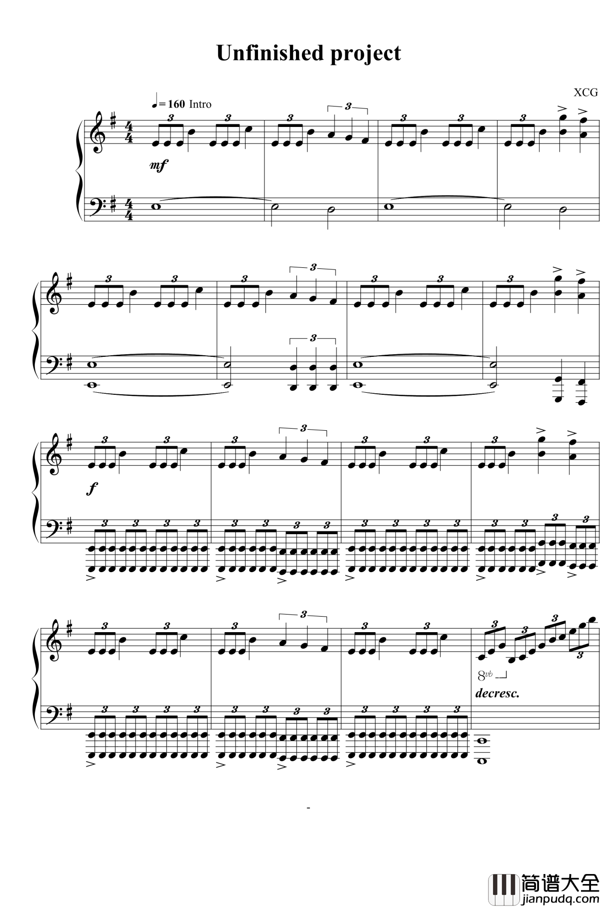 未完成的工程钢琴谱_XcodeGhost