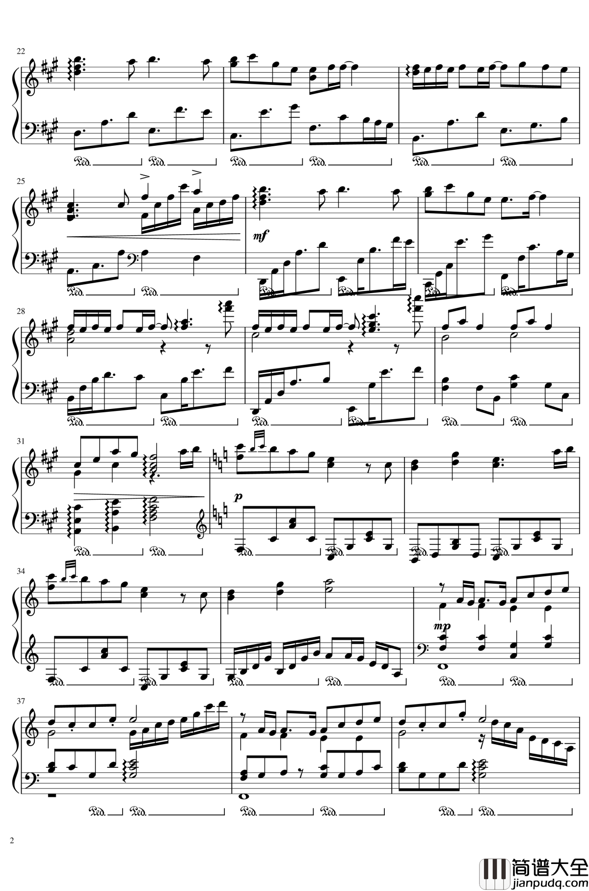 渡月桥思君钢琴谱_名侦探柯南M21主题曲_柯南_仓木麻衣