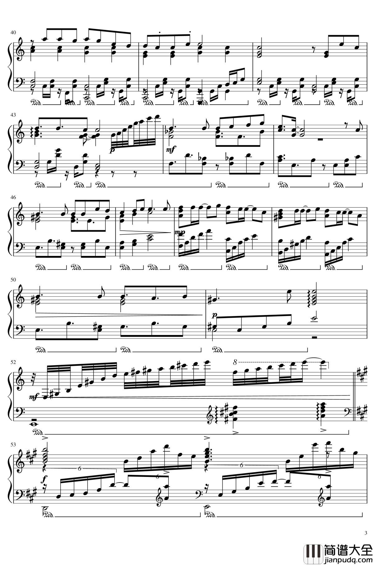 渡月桥思君钢琴谱_名侦探柯南M21主题曲_柯南_仓木麻衣