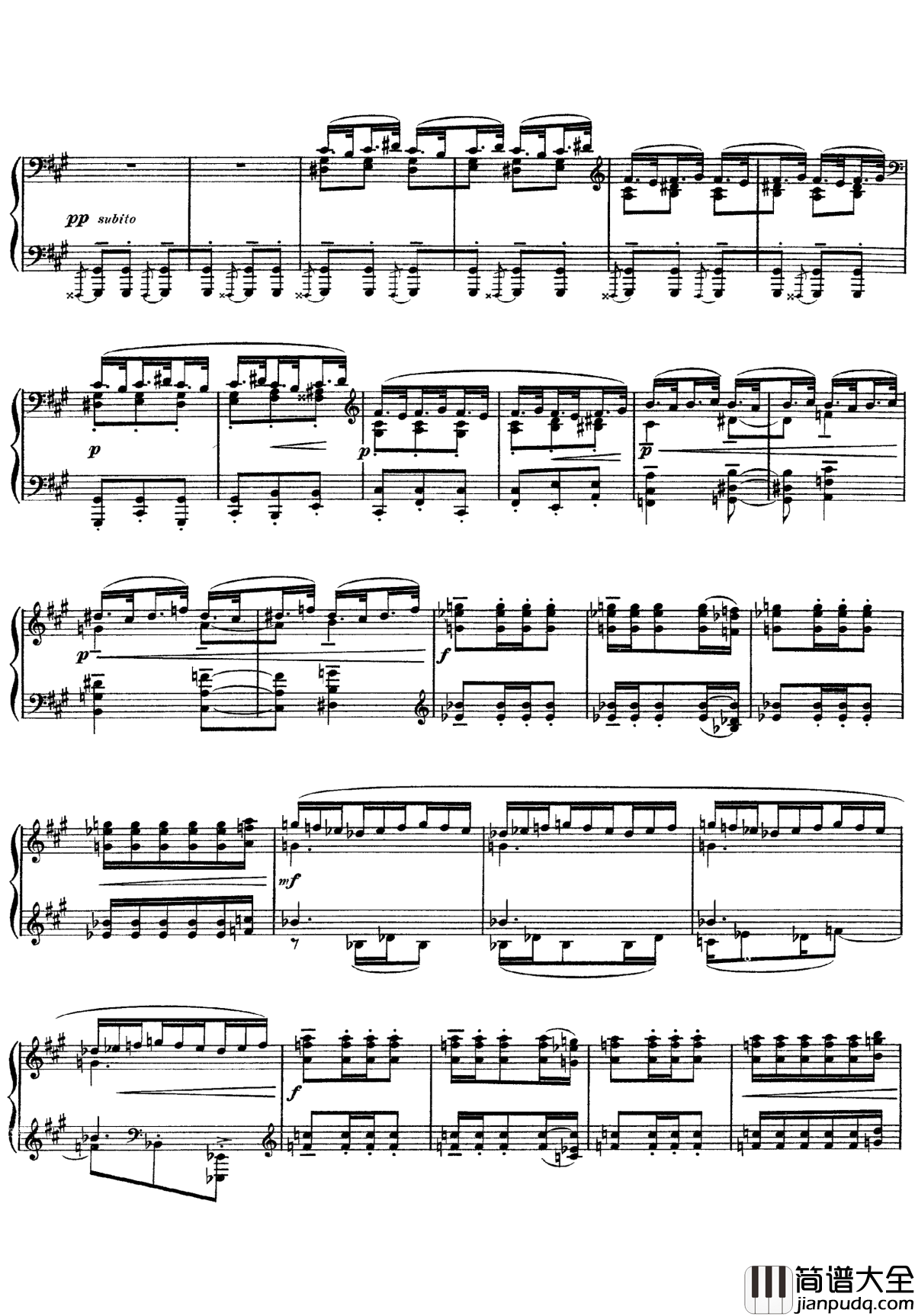 欢乐岛钢琴谱_德彪西