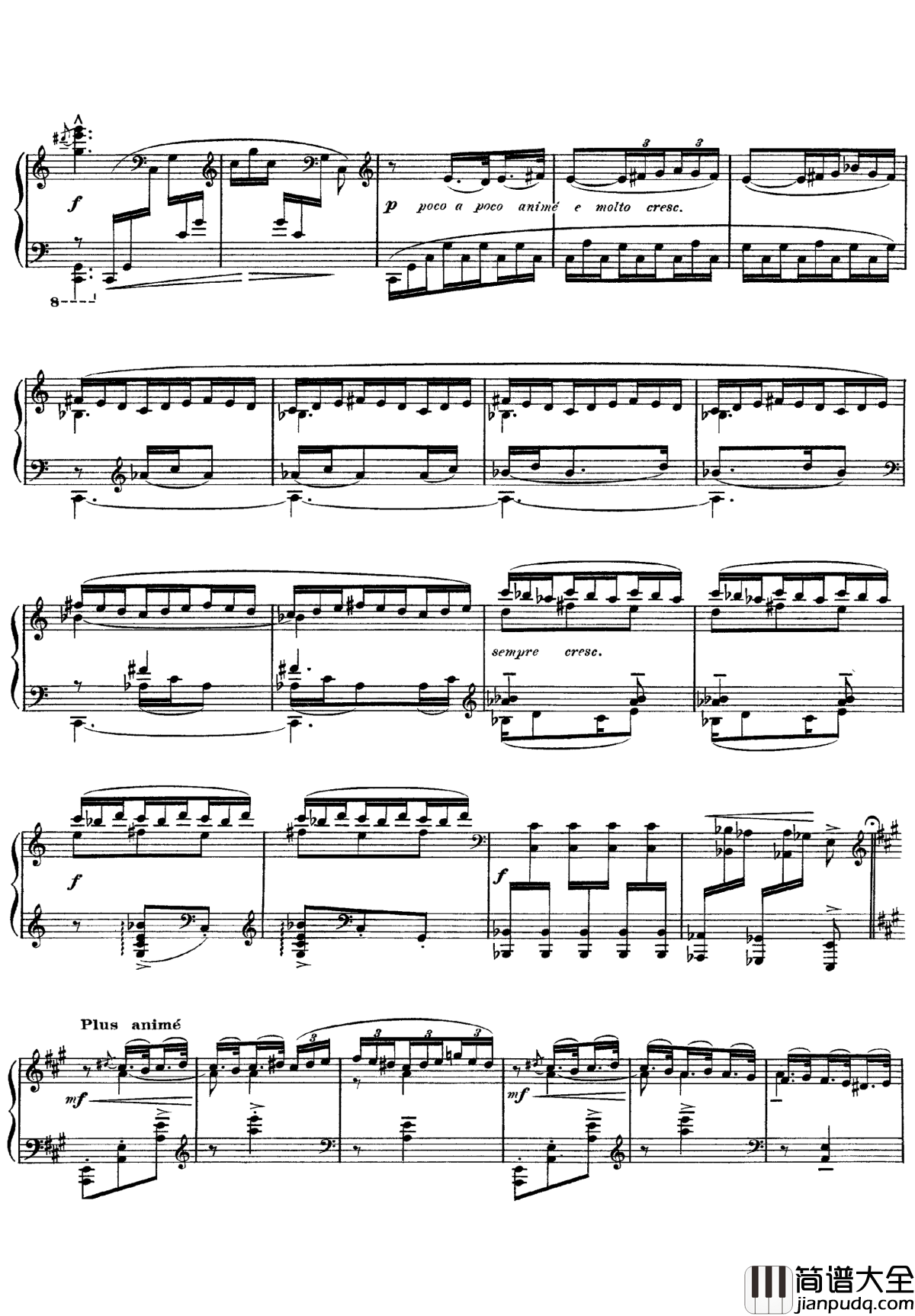 欢乐岛钢琴谱_德彪西