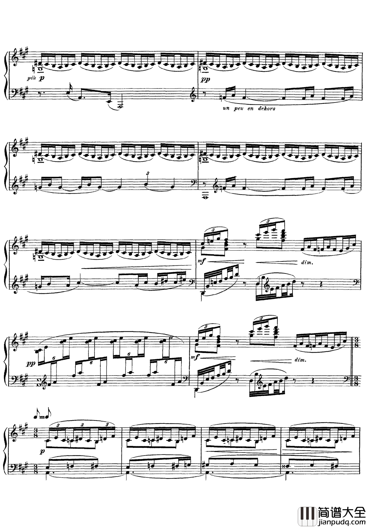 欢乐岛钢琴谱_德彪西