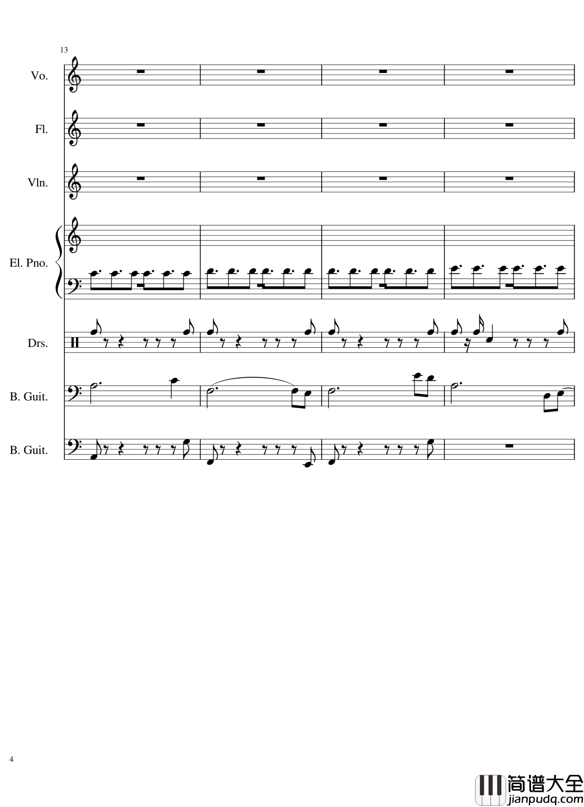 Intro钢琴谱_The_xx