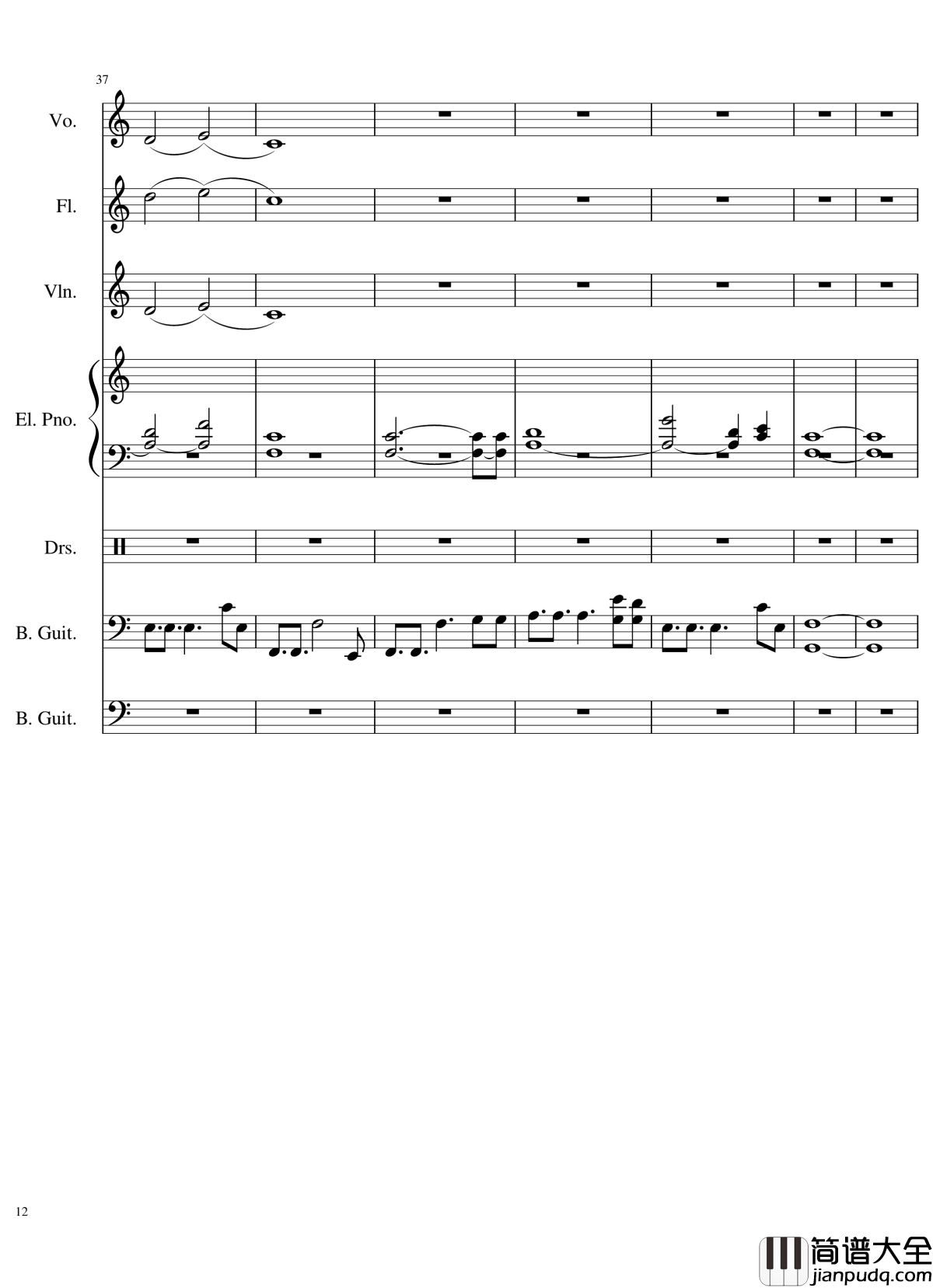 Intro钢琴谱_The_xx