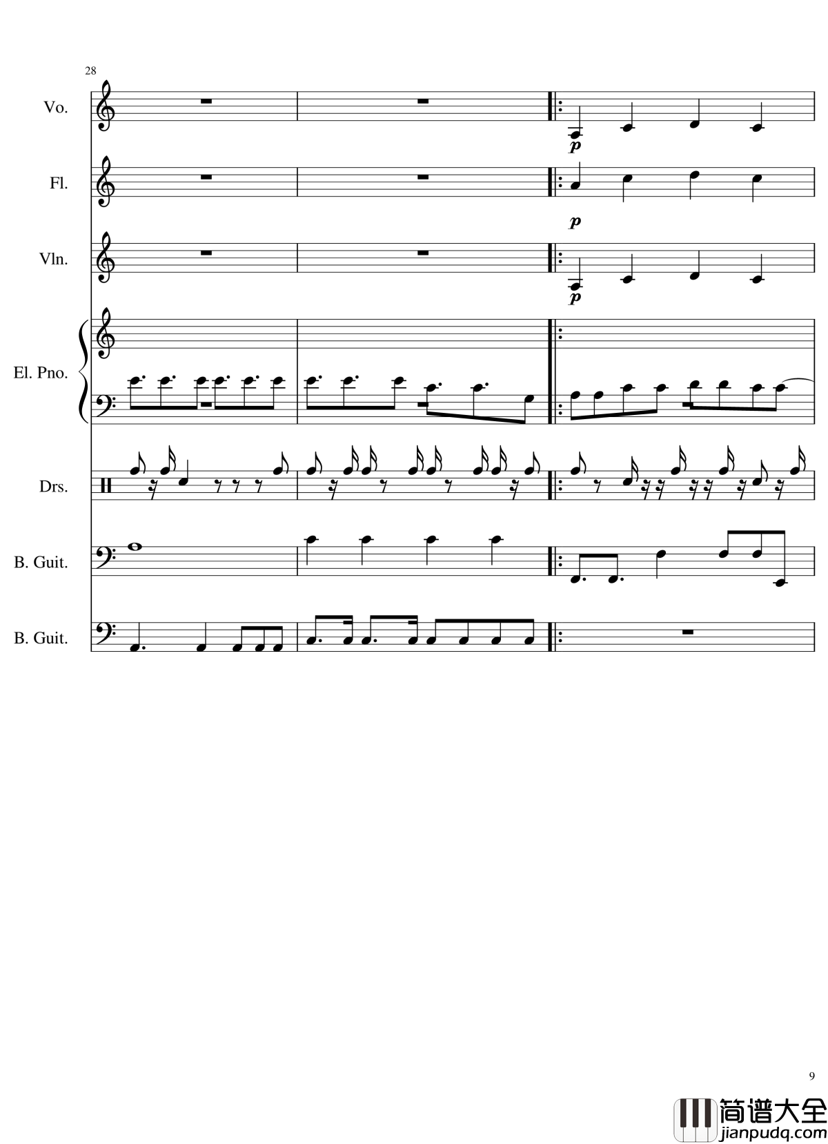 Intro钢琴谱_The_xx