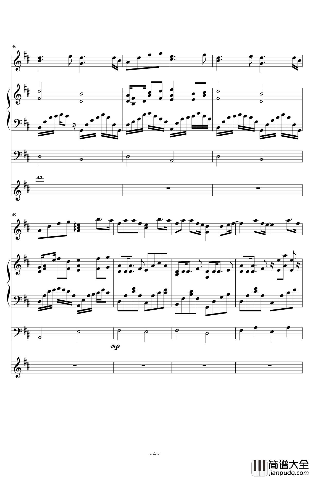 樱花草钢琴谱_总谱_sweety