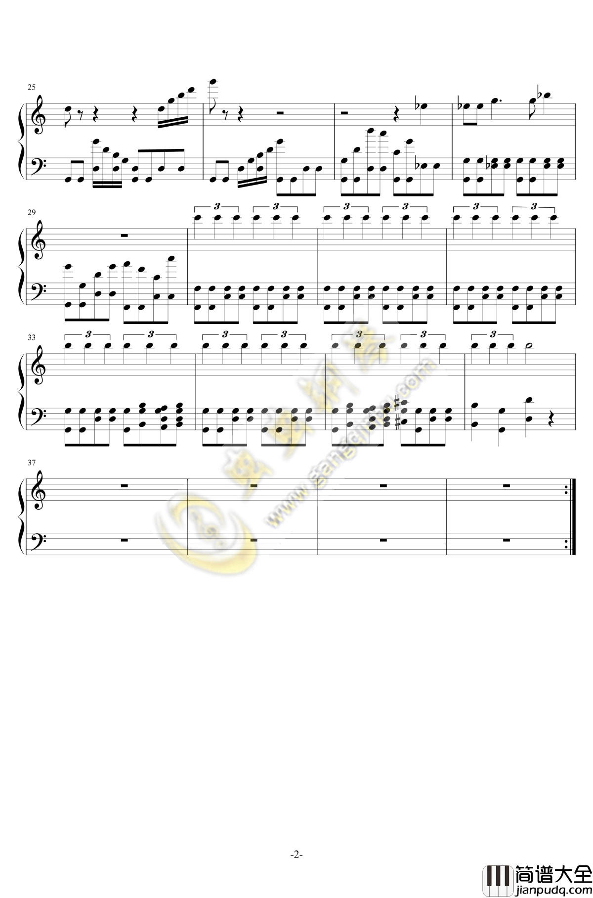 游戏BGM钢琴谱_Overworld_Day泰拉瑞亚_Terraria