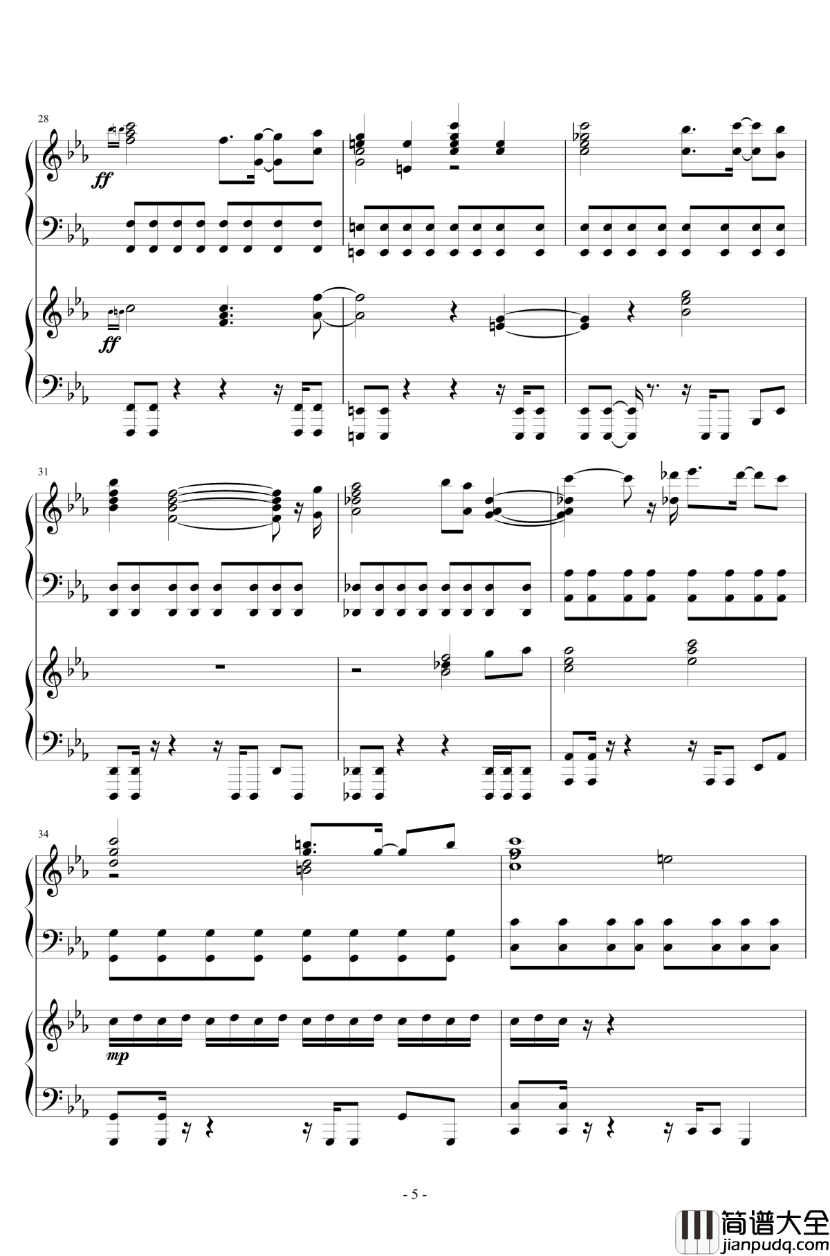 第一章_主题曲钢琴谱_尸体派对_血色笼罩_Corpse_Party