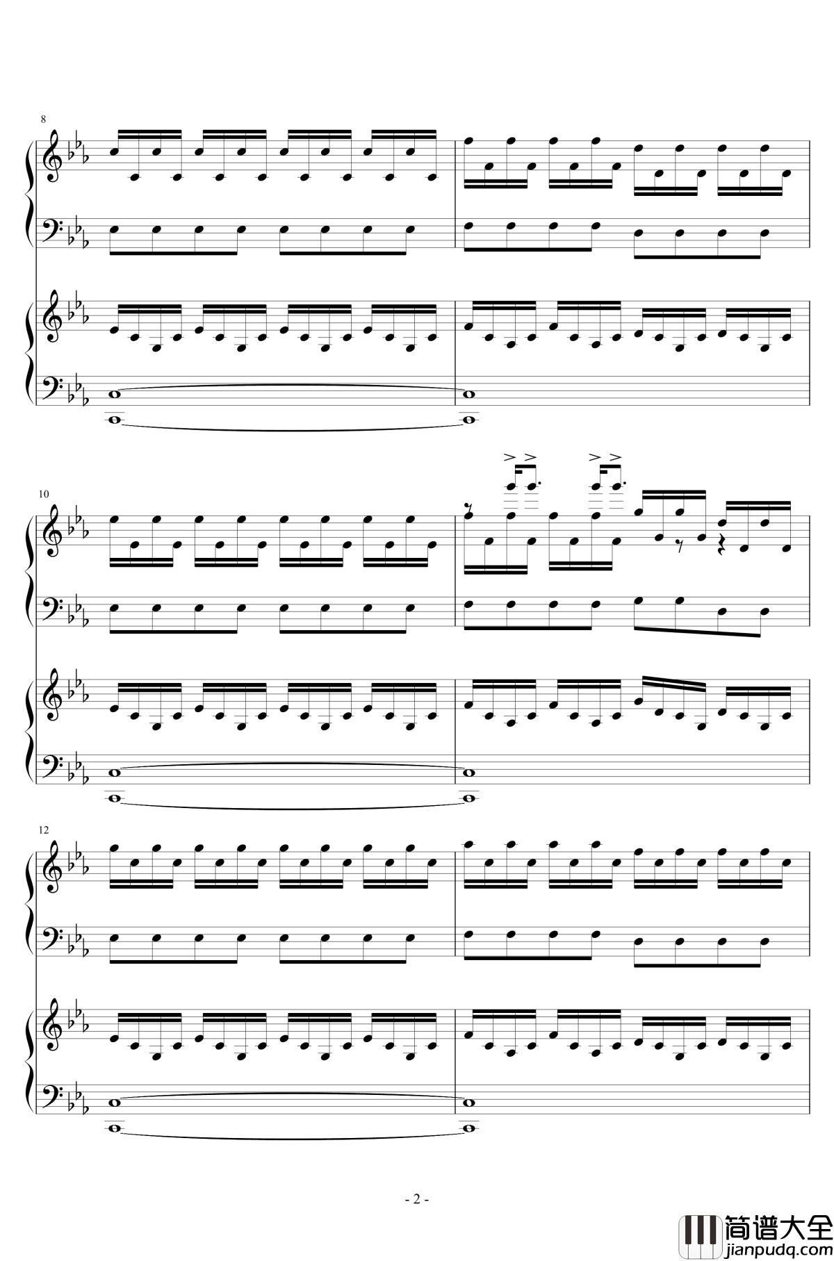 第一章_主题曲钢琴谱_尸体派对_血色笼罩_Corpse_Party