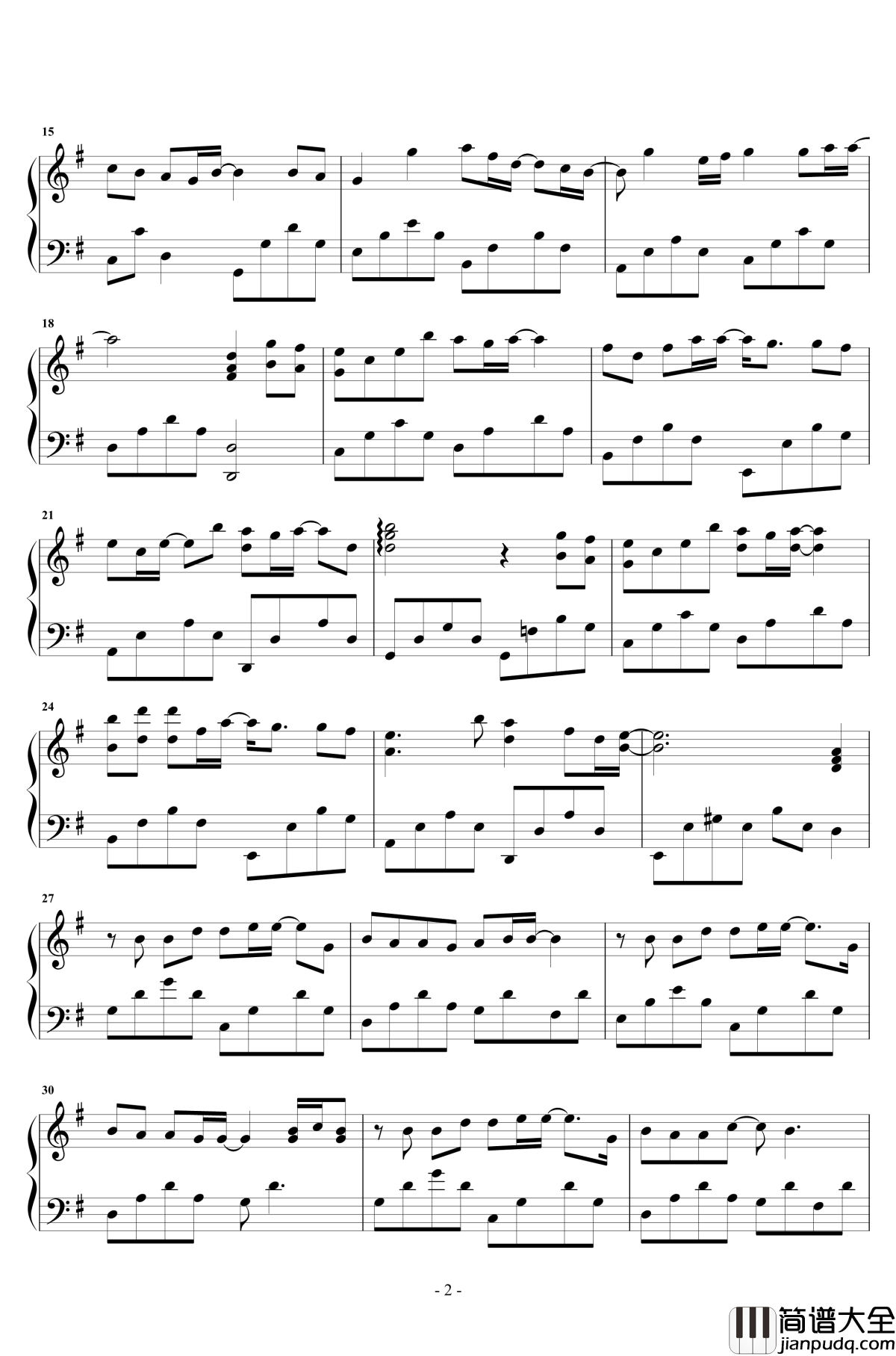 多想留在你身边钢琴谱_独奏_刘增瞳