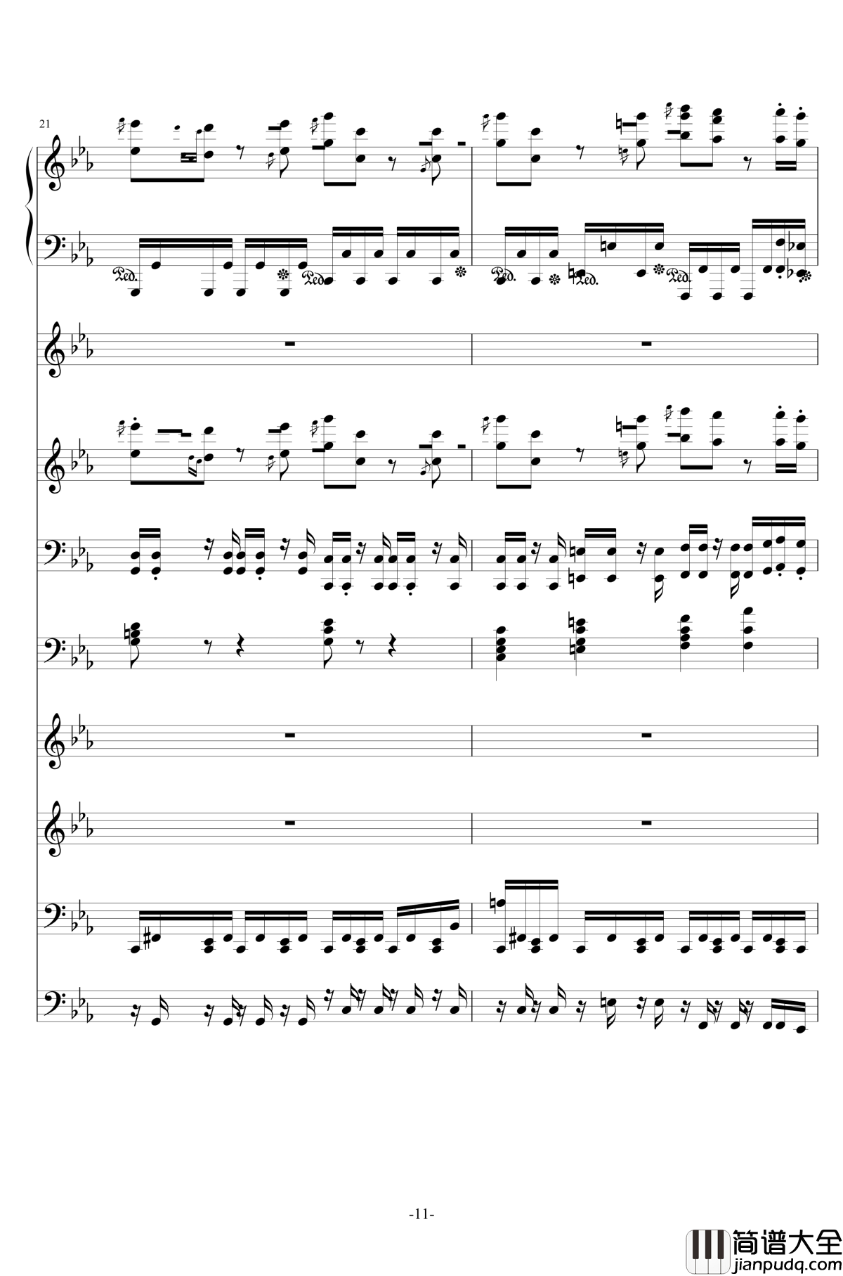 克罗地亚第七号狂想曲钢琴谱_总谱_ellocz