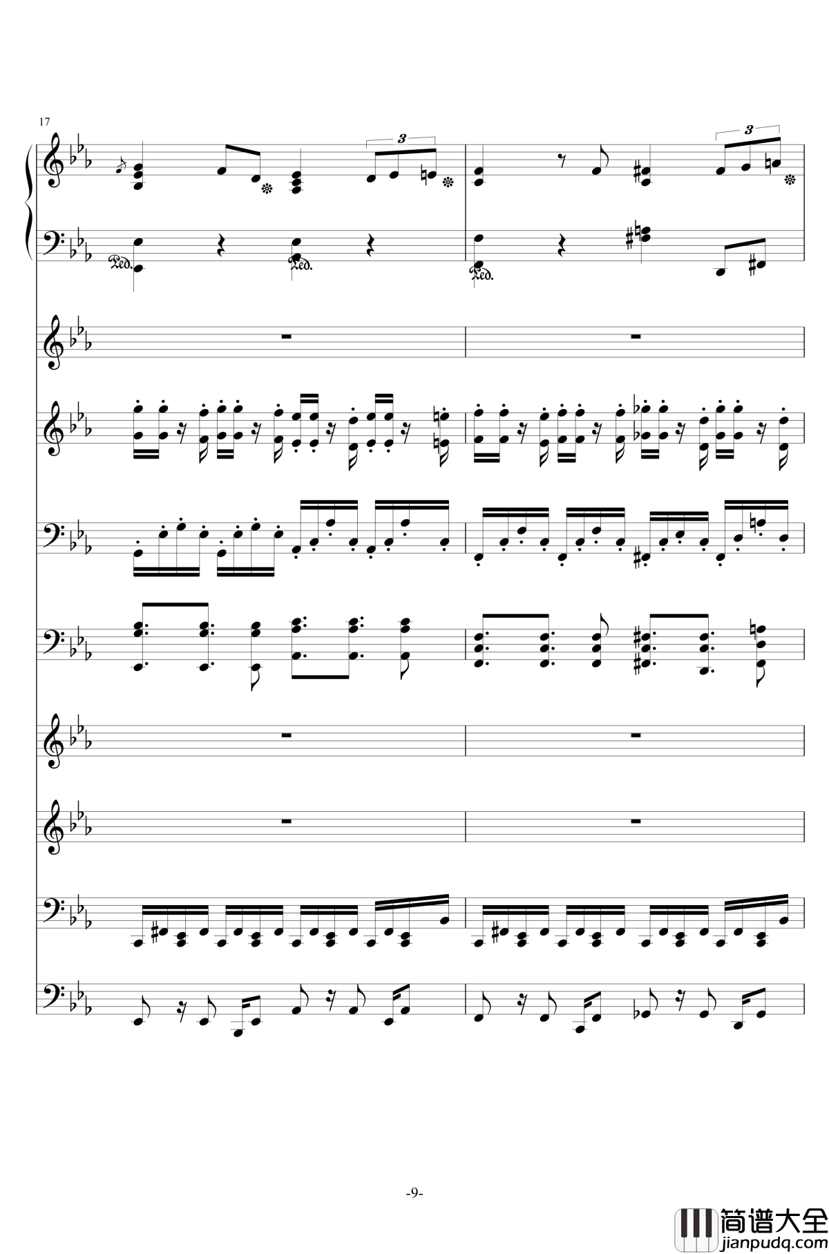 克罗地亚第七号狂想曲钢琴谱_总谱_ellocz