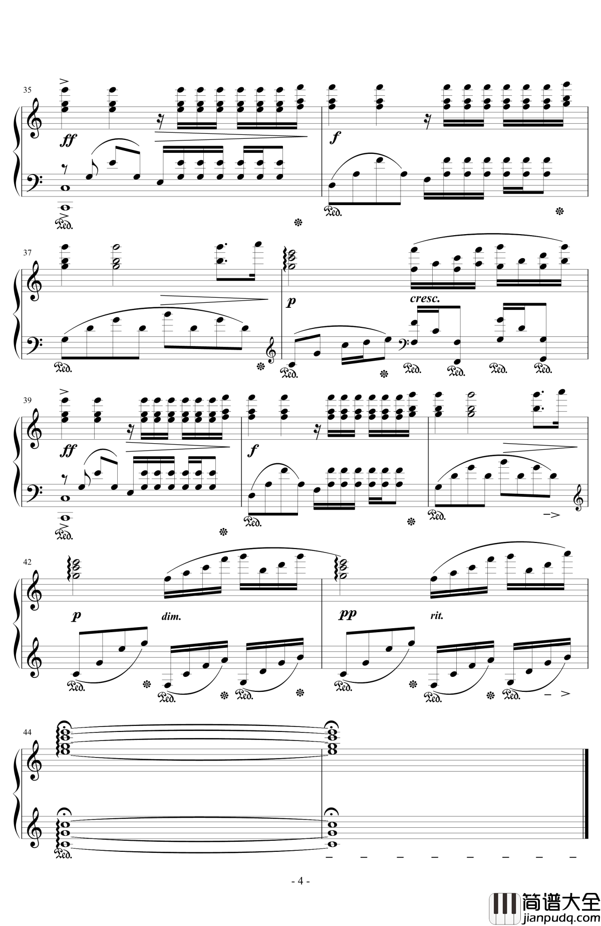 水边的阿狄丽娜钢琴谱_克莱德曼