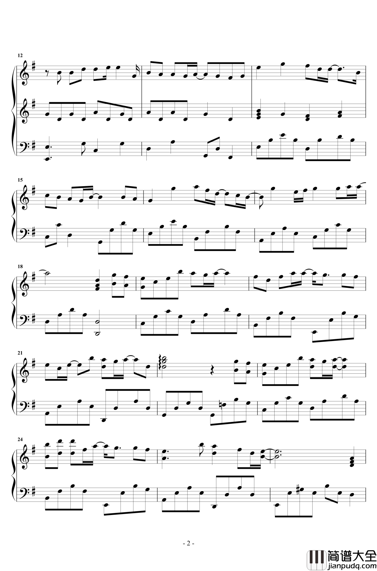 多想留在你身边钢琴谱_弹唱2_刘增瞳