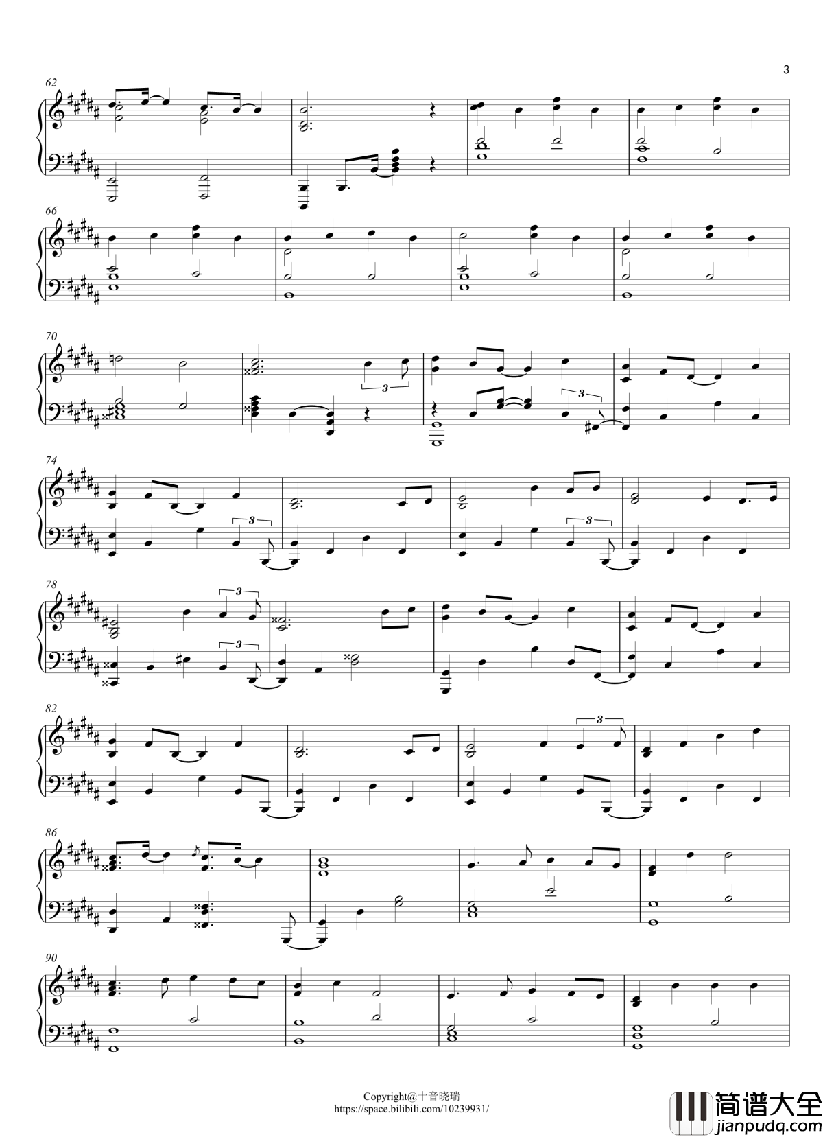 Lemon钢琴谱_米津玄师_Unnatural主题歌