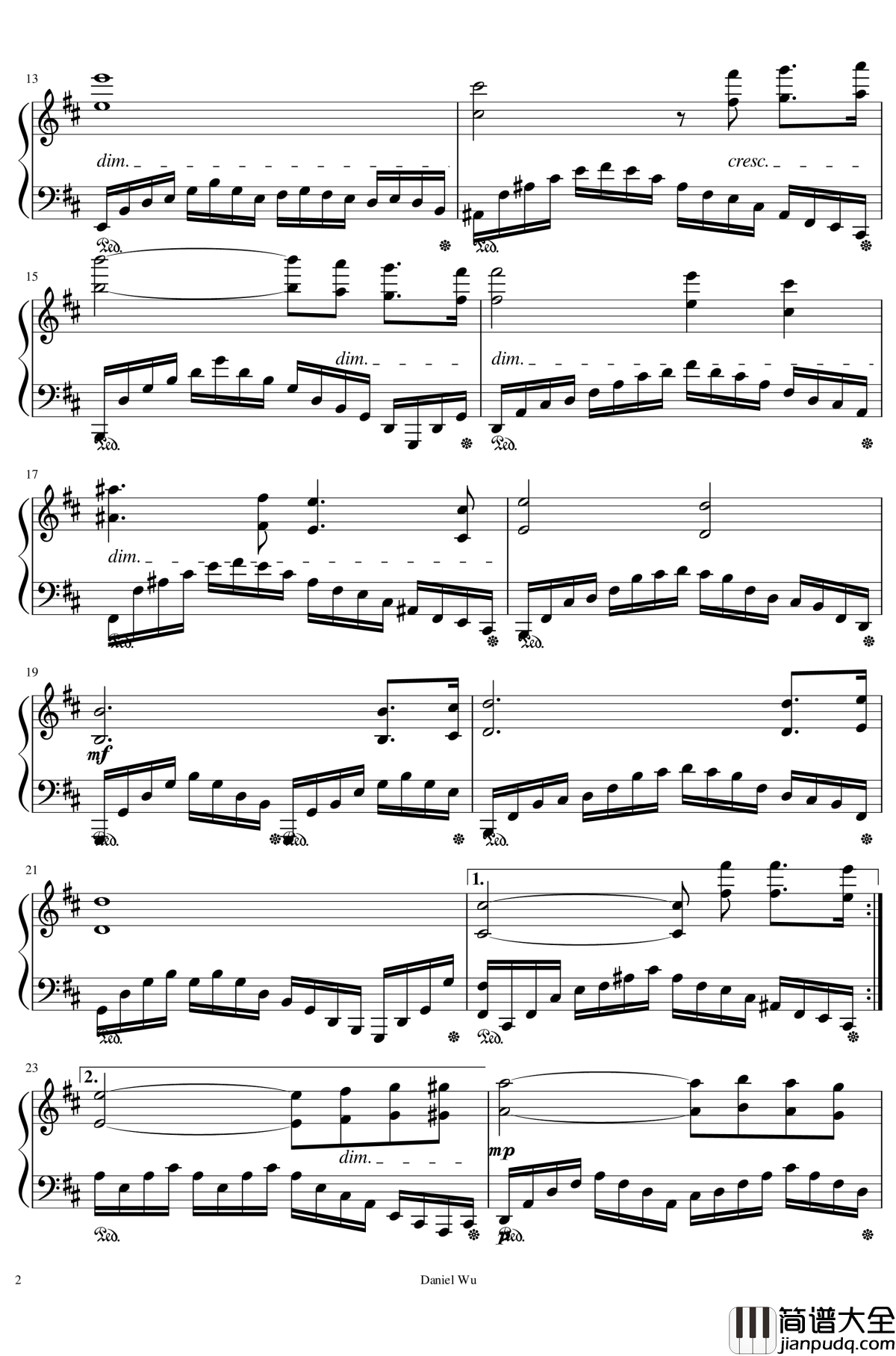 b小调练习曲钢琴谱_DanielInC