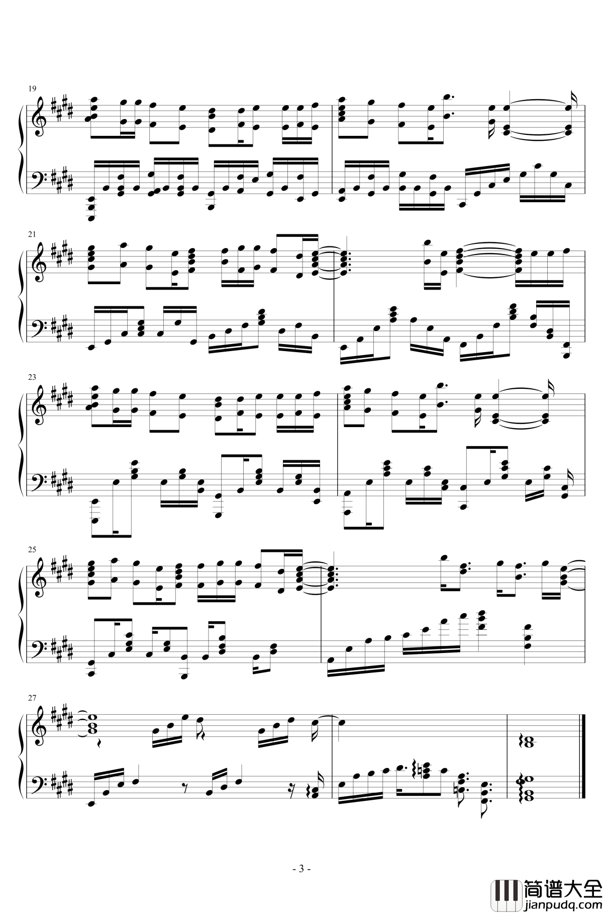 Hello_Alone钢琴谱_由比滨结衣