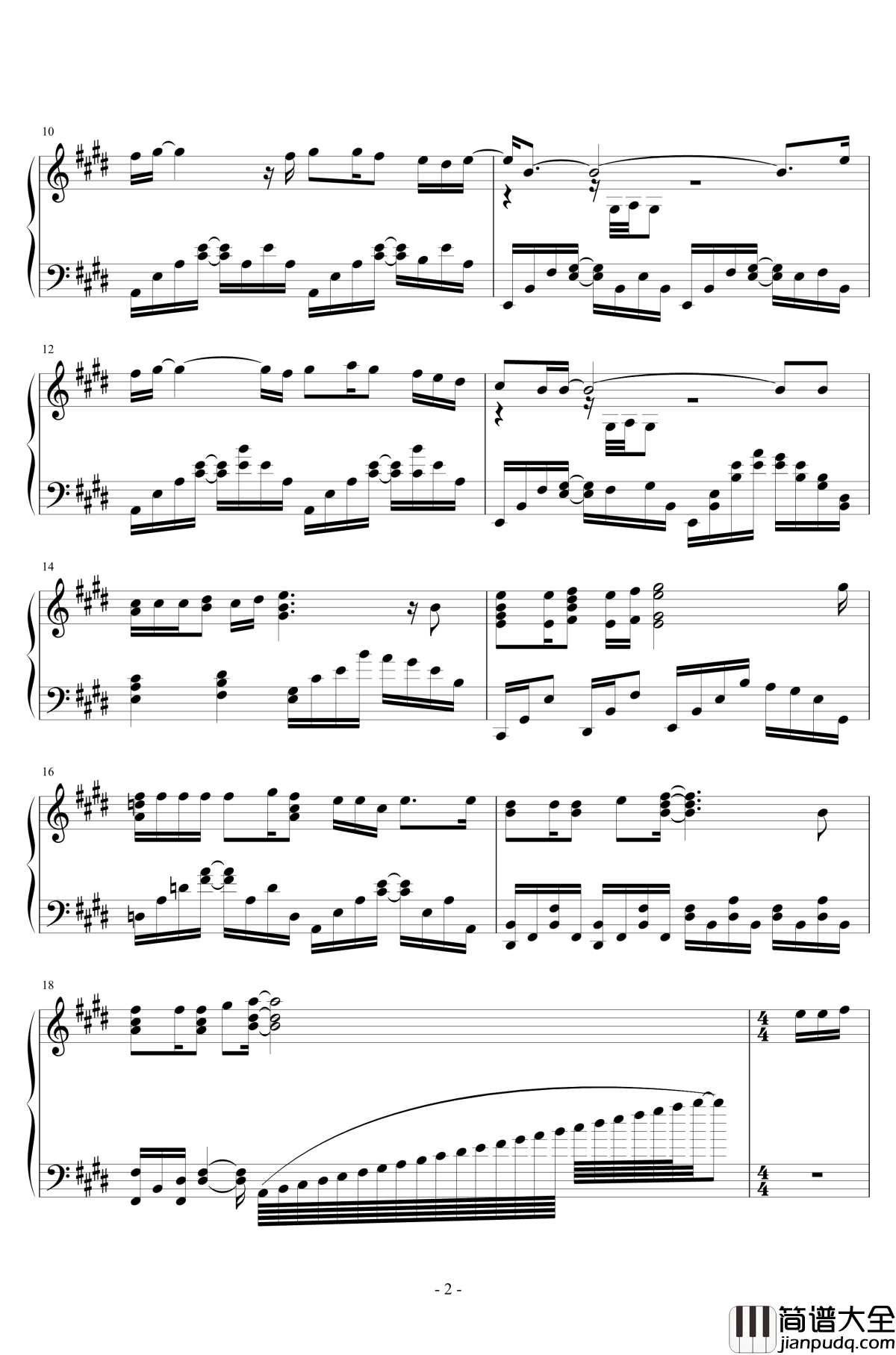 Hello_Alone钢琴谱_由比滨结衣