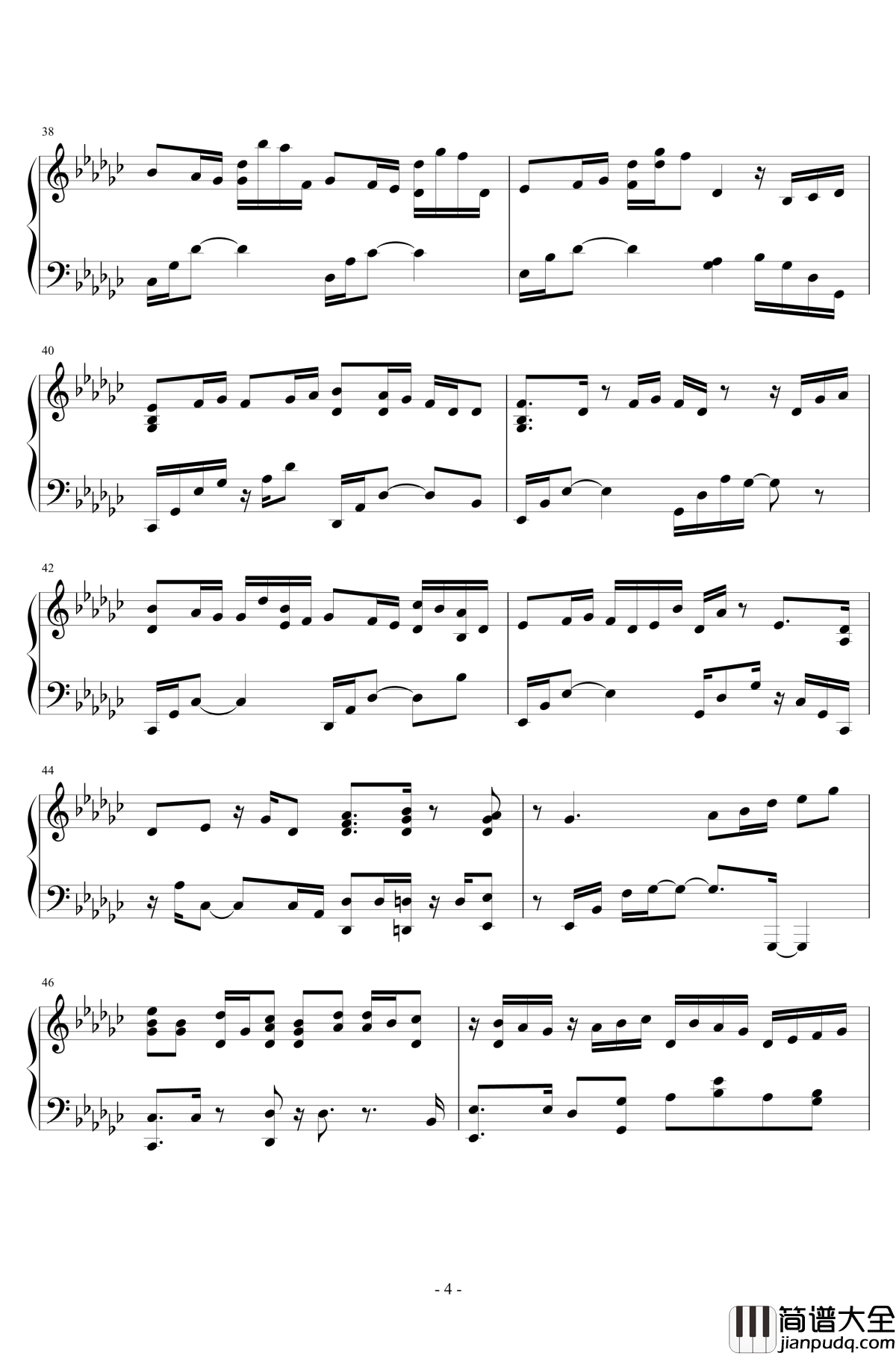 打上花火钢琴谱_华丽Maybe爵士版