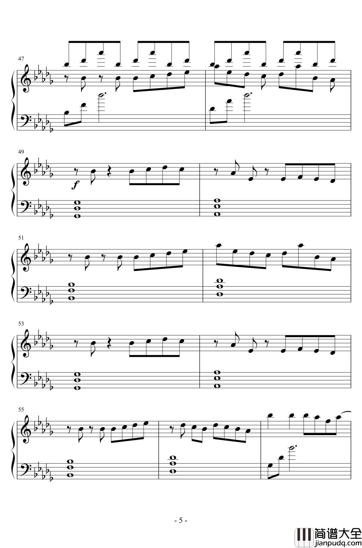 Horizon钢琴谱Janji_简易版