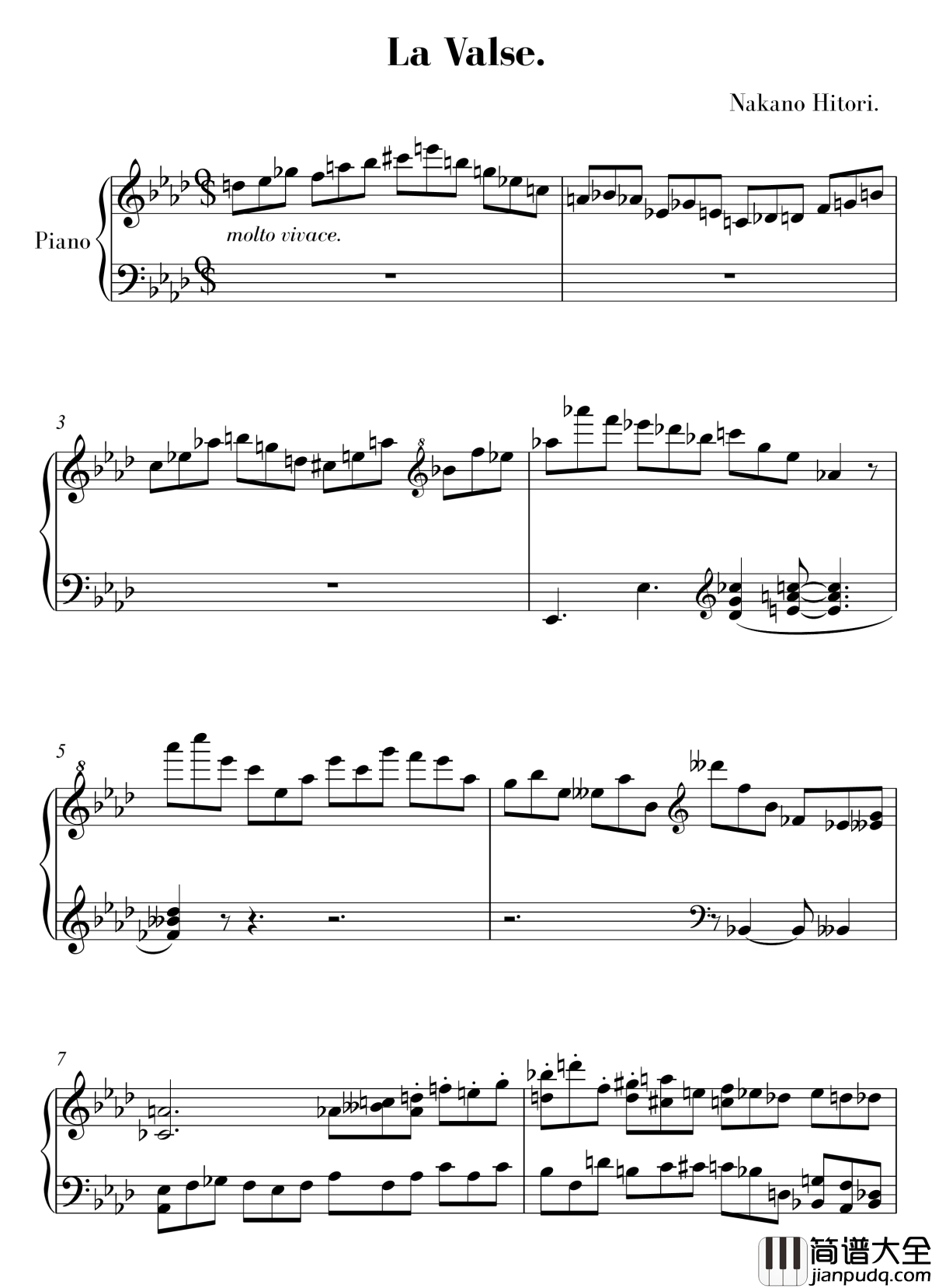 La_Valse钢琴谱_佚名