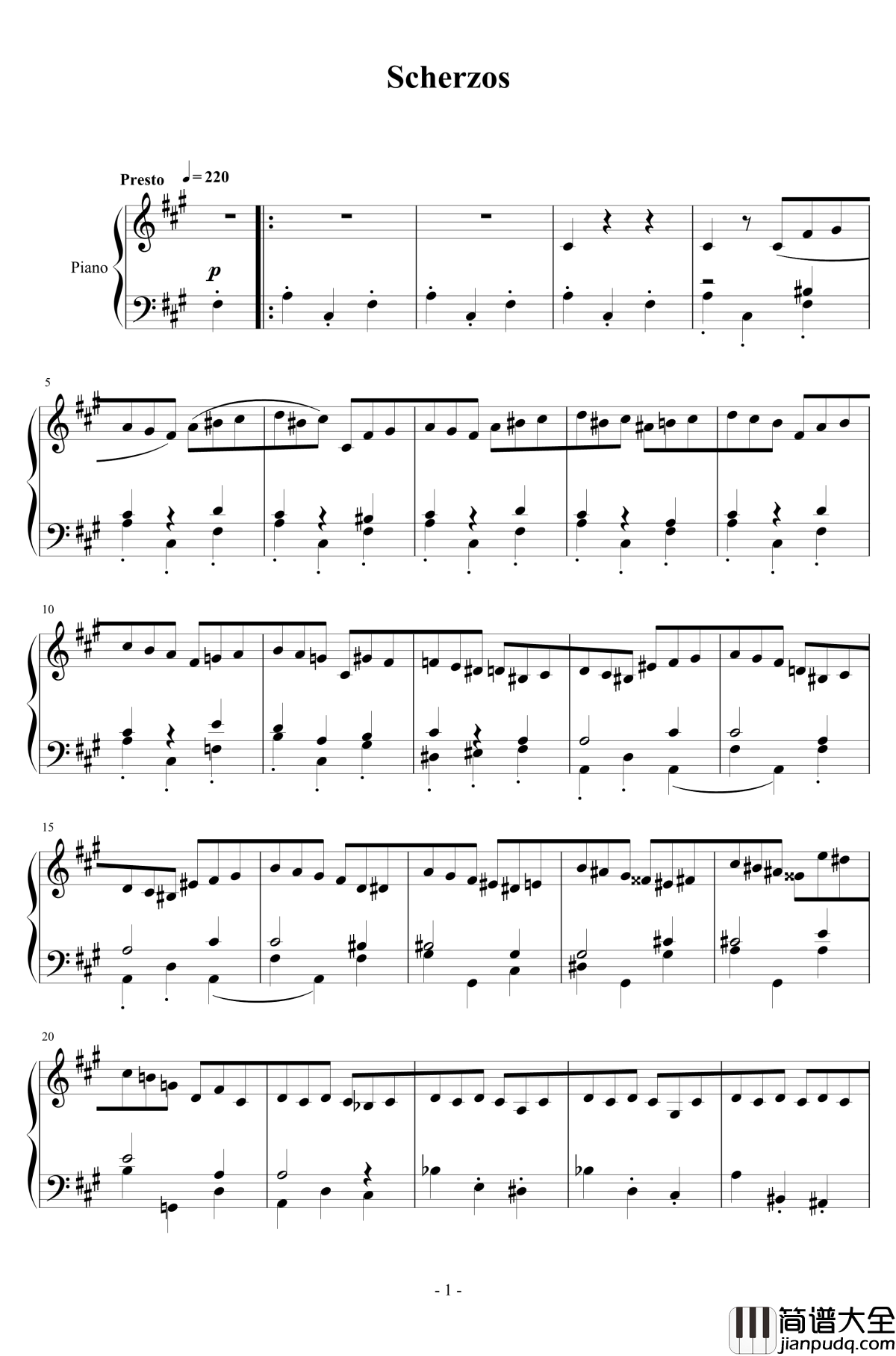 第三乐章钢琴谱_A大调奏鸣曲_清代皇帝