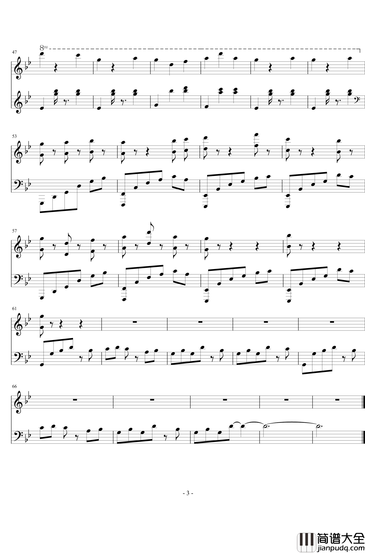 图书馆BGM钢琴谱_Speicher_Galerie_rabirabi