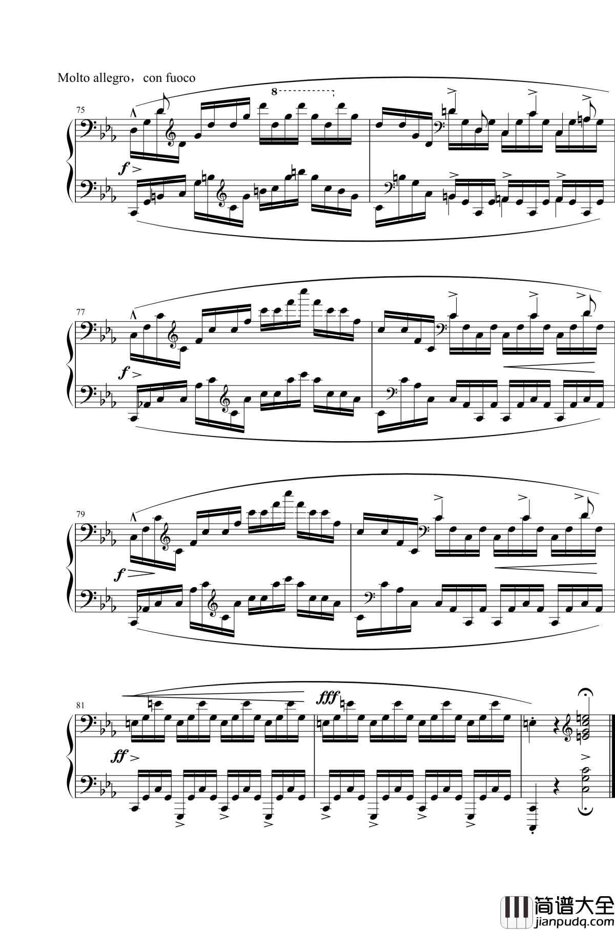 肖邦练习曲钢琴谱_大海_Op.25_No.12_肖邦_chopin