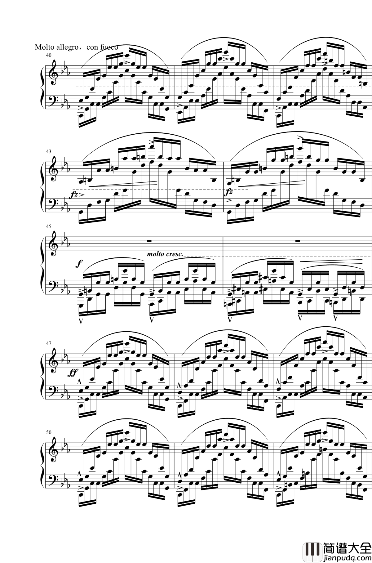 肖邦练习曲钢琴谱_大海_Op.25_No.12_肖邦_chopin