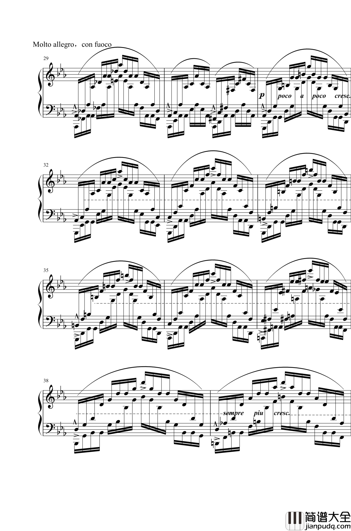 肖邦练习曲钢琴谱_大海_Op.25_No.12_肖邦_chopin