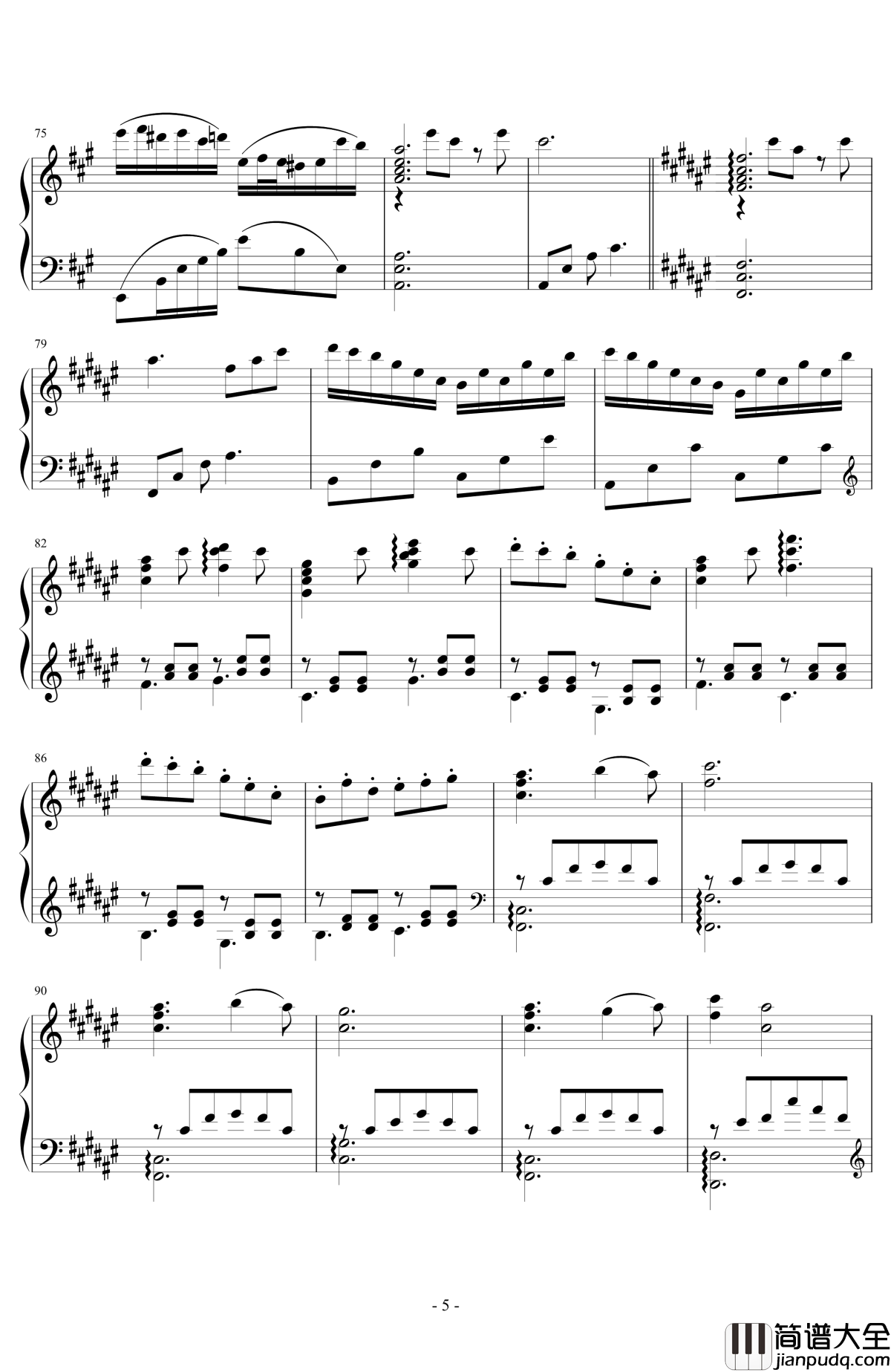 星空下的内浦钢琴谱_Kunikida_Hanayo