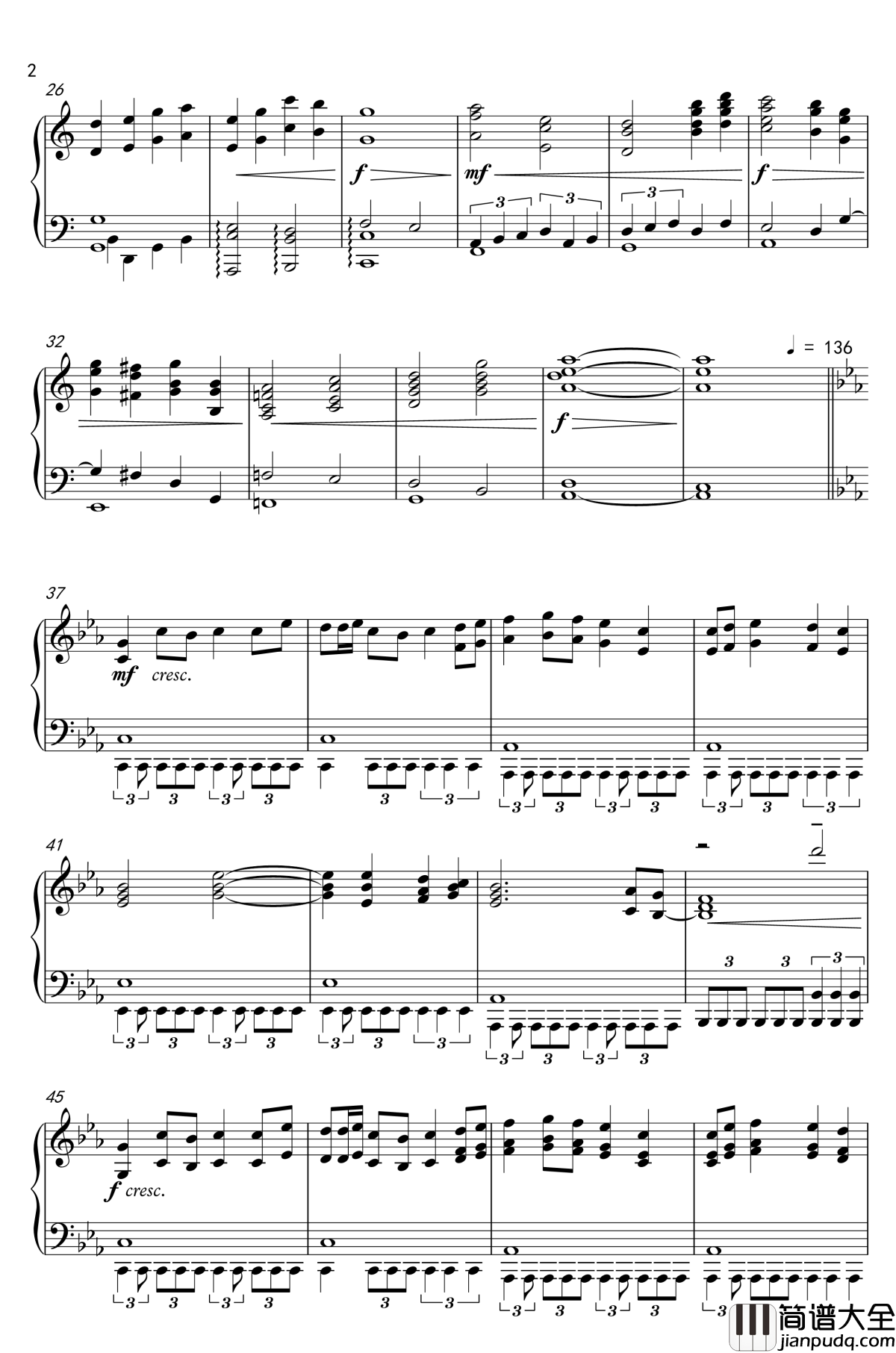 星に駆られて钢琴谱_怪物猎人