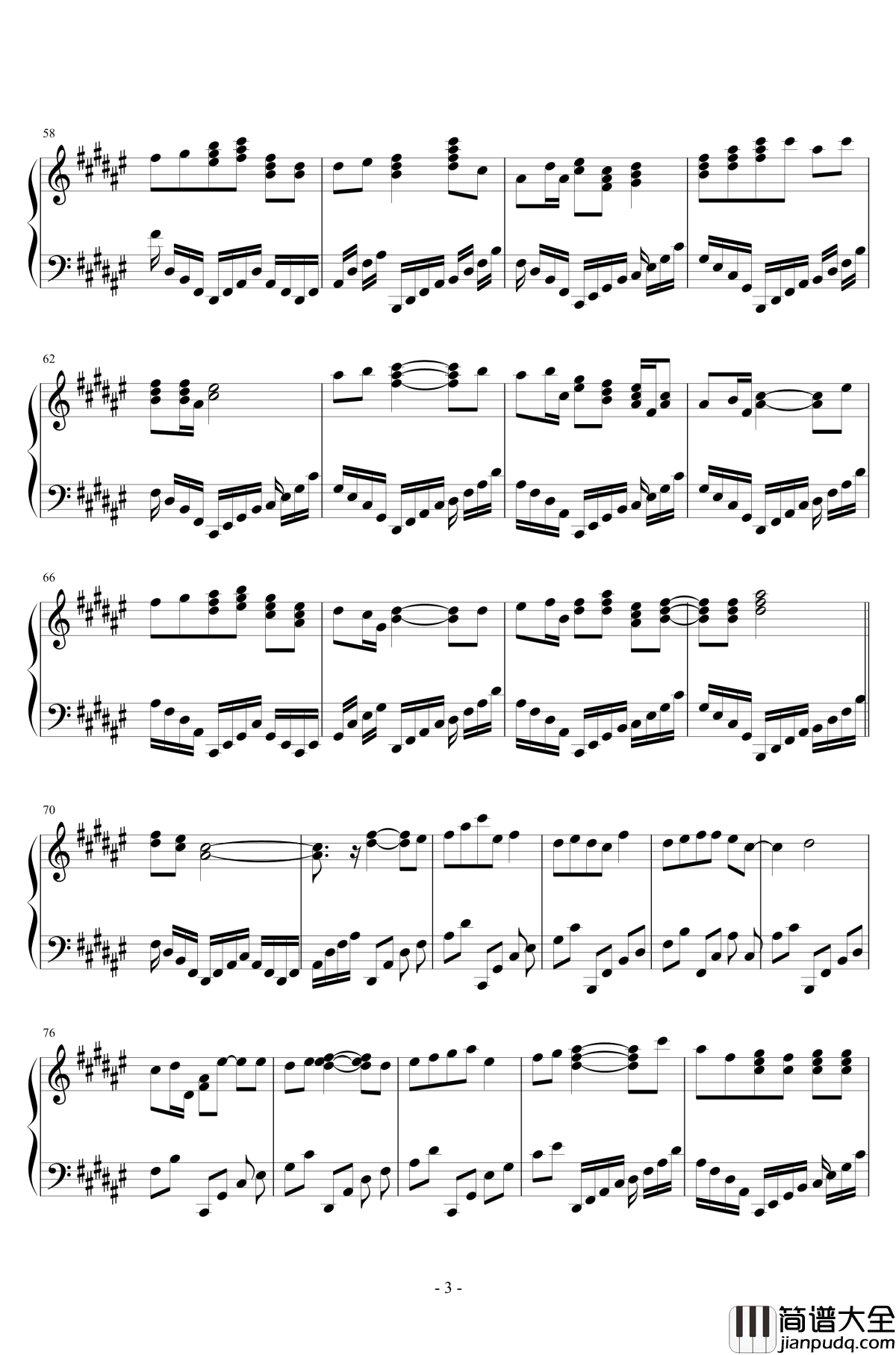 永不凋零的彼岸花钢琴谱_Dark小灭酱